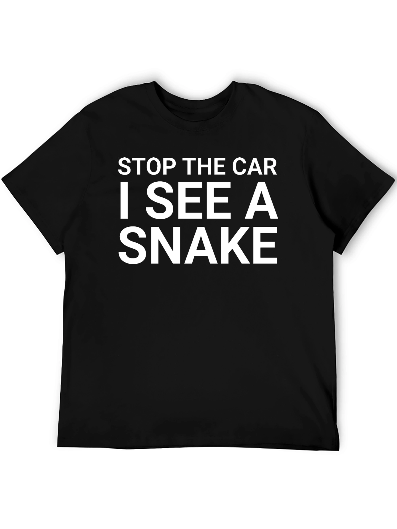 Black Funny "Stop The Car, I See a Snake" Graphic T-Shirt view 5