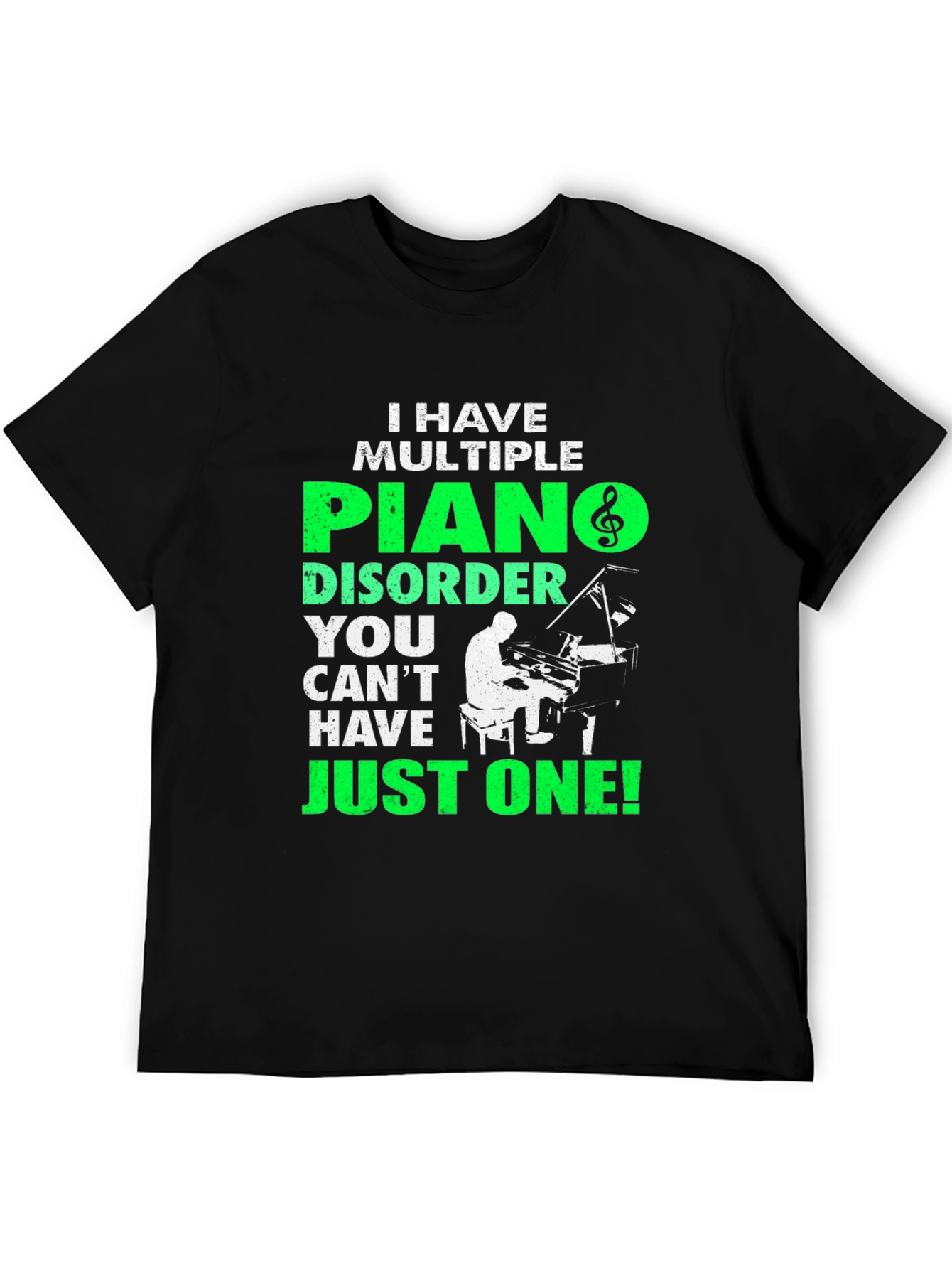 Black Piano Disorder T-Shirt - Musical Humor Tee view 5