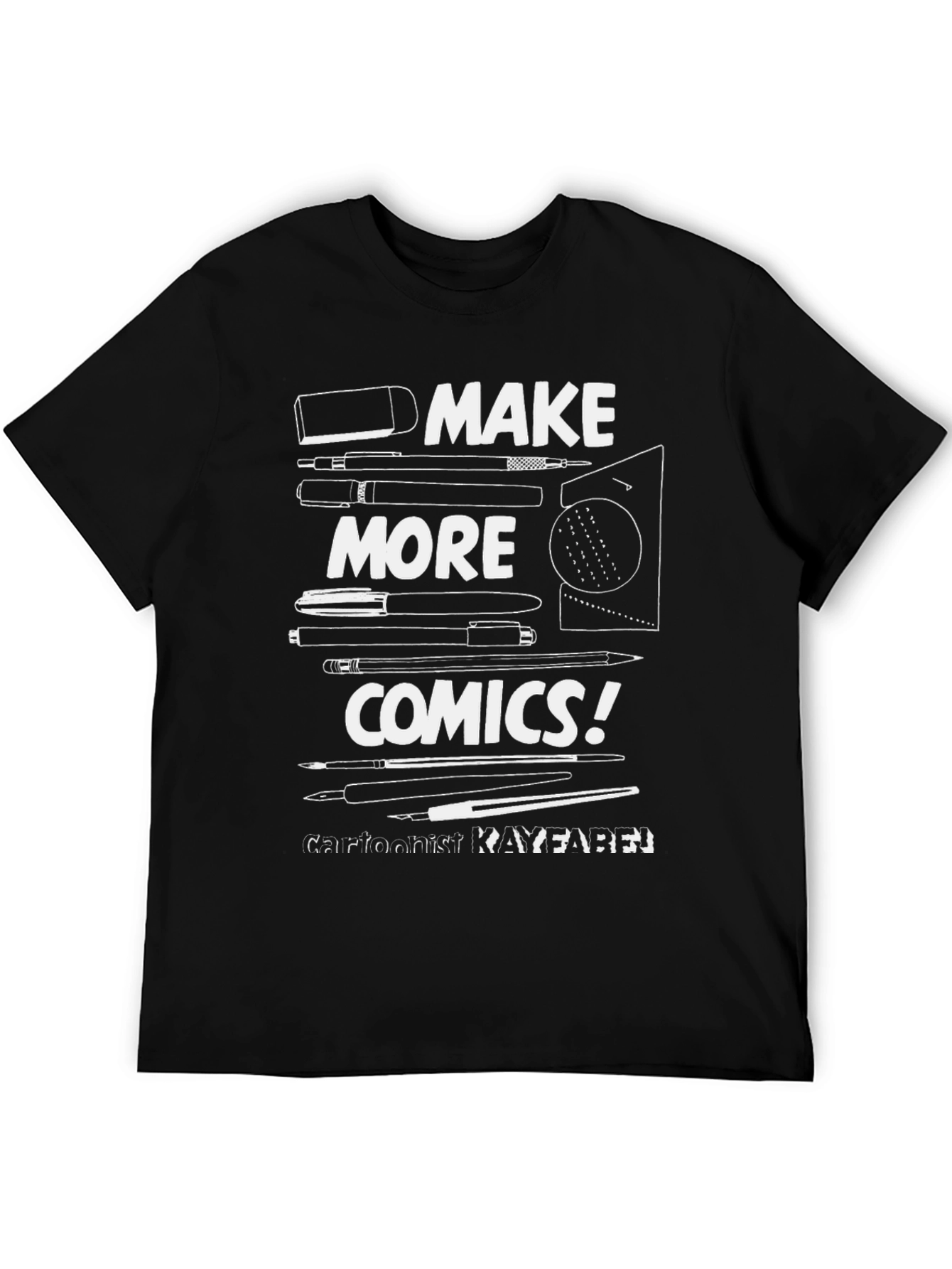 Black Make More Comics Black T-Shirt Graphic Tee view 5