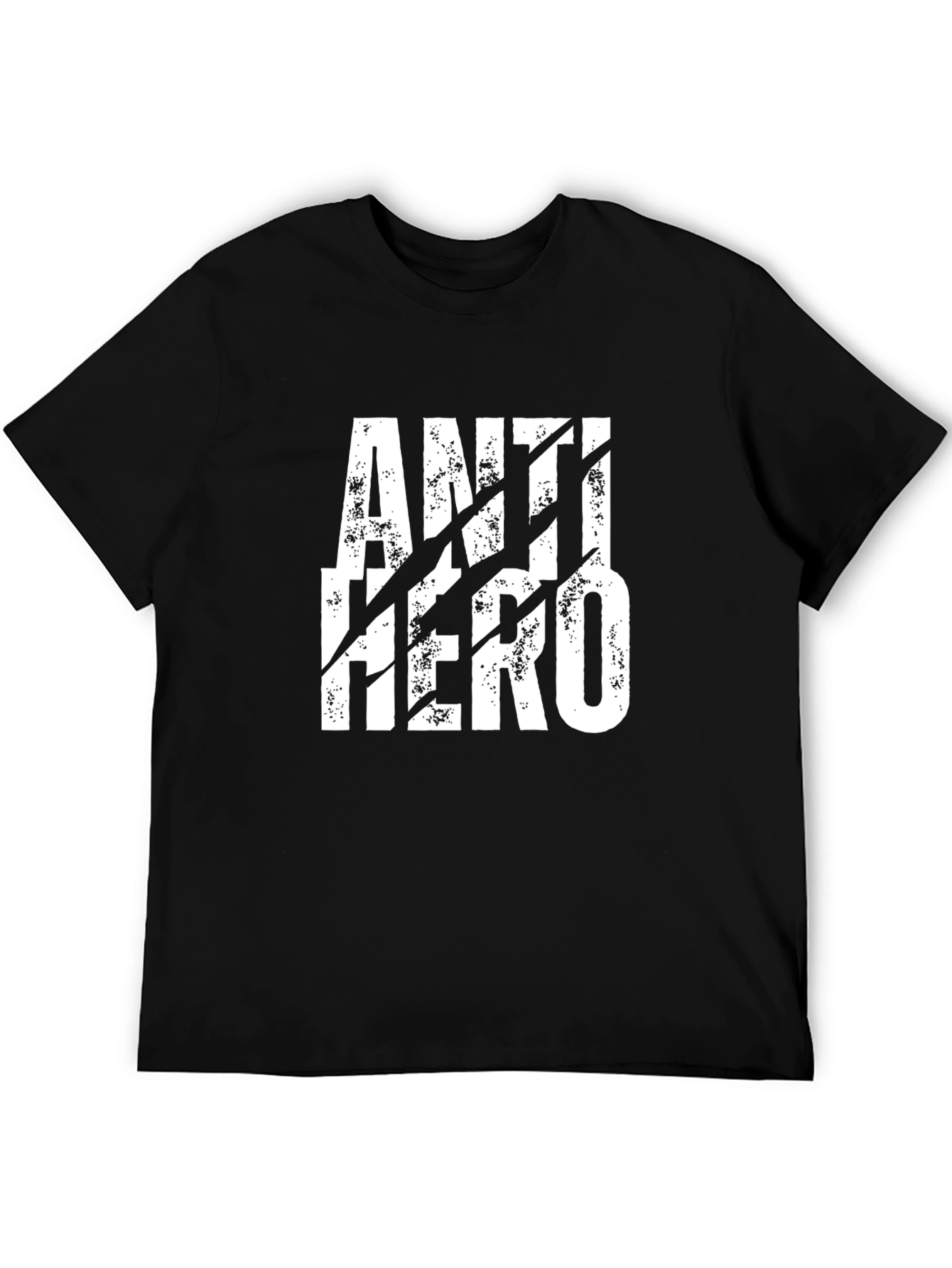 Black Anti-Hero Graphic Tee - Black Cotton T-Shirt view 5