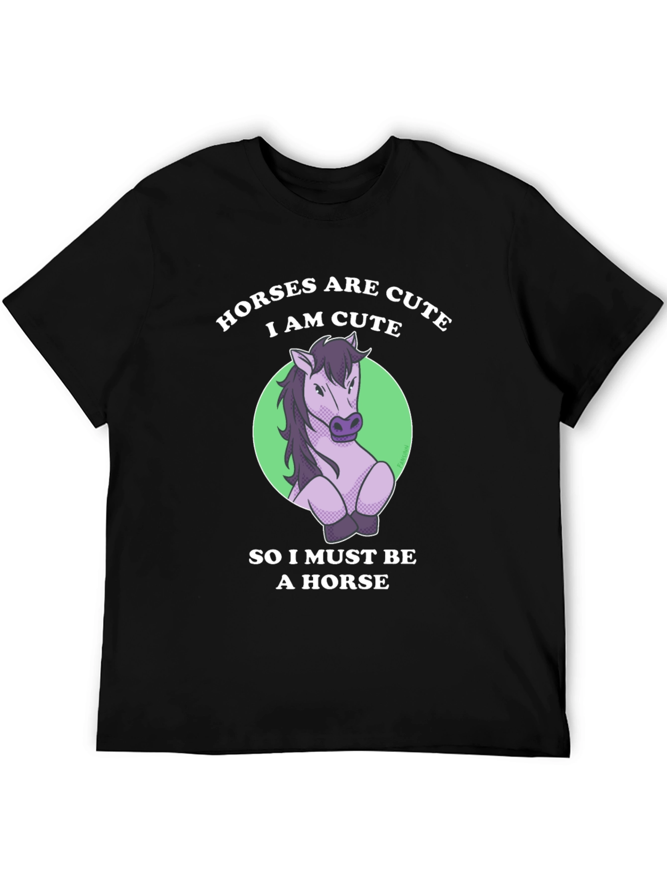 Black Cute Horse T-Shirt - Funny Animal Lover Tee view 5