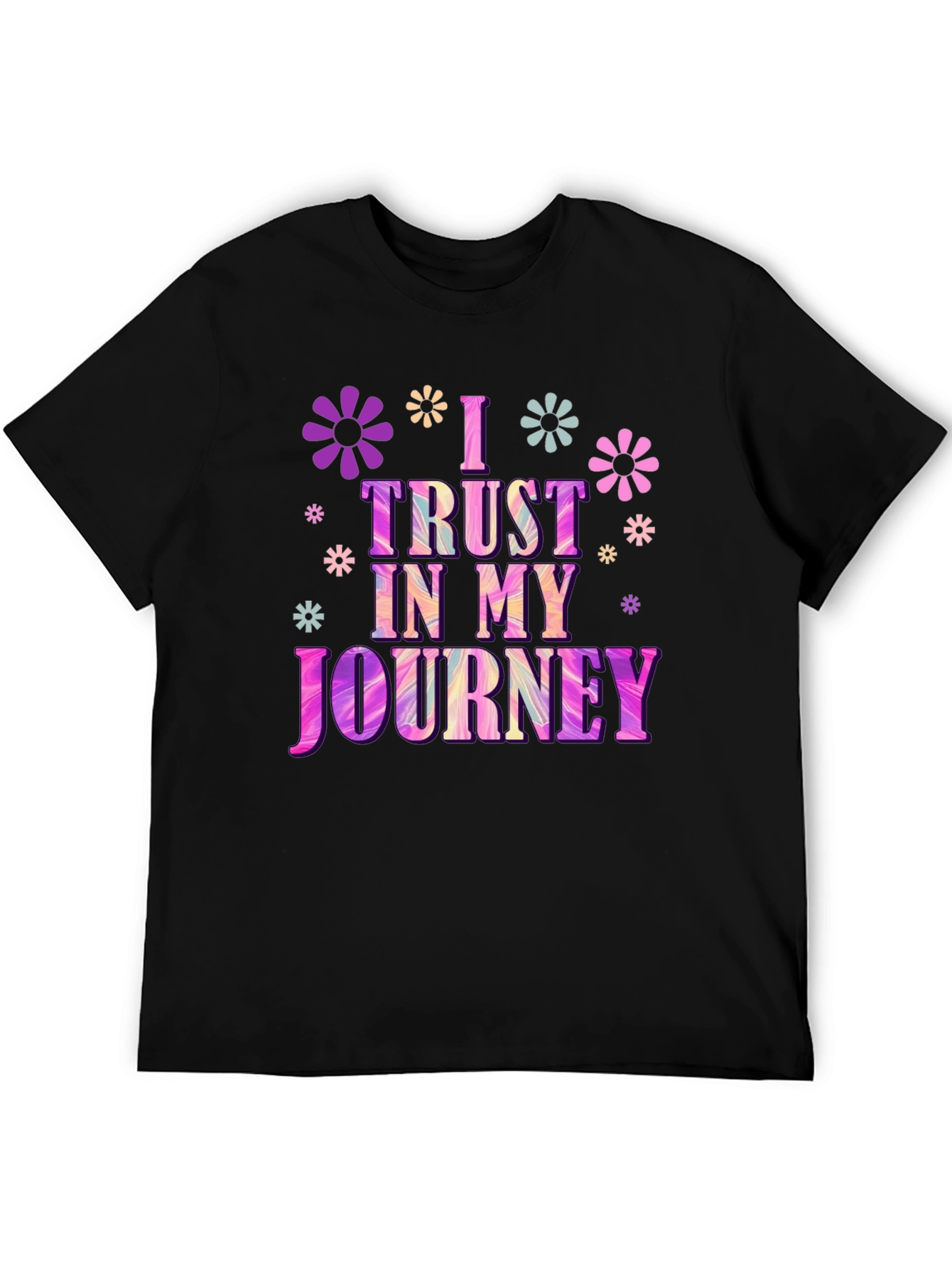 Black I Trust In My Journey Graphic Tee view 5