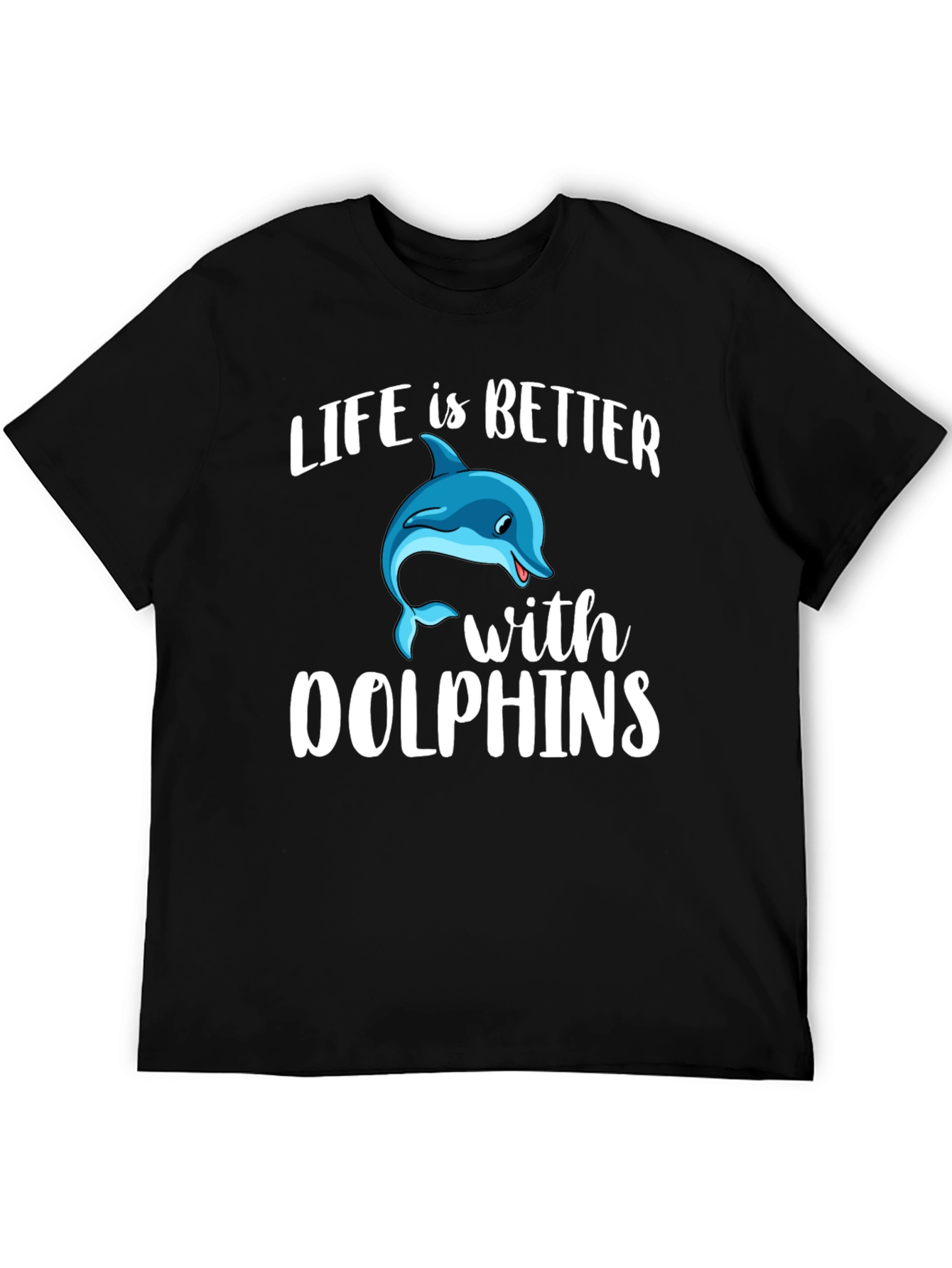 Black Life is Better With Dolphins Graphic Tee view 5