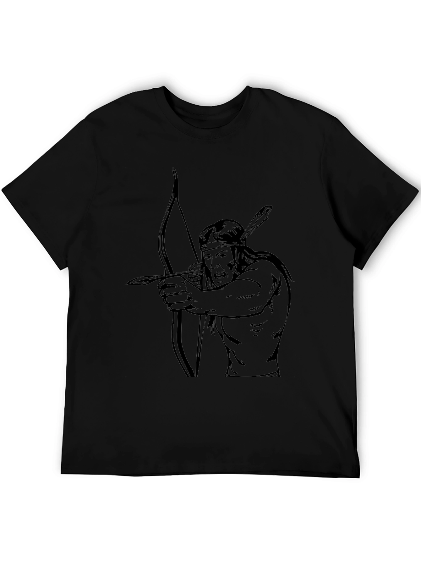Black Native Archer Graphic T-Shirt - Black view 5