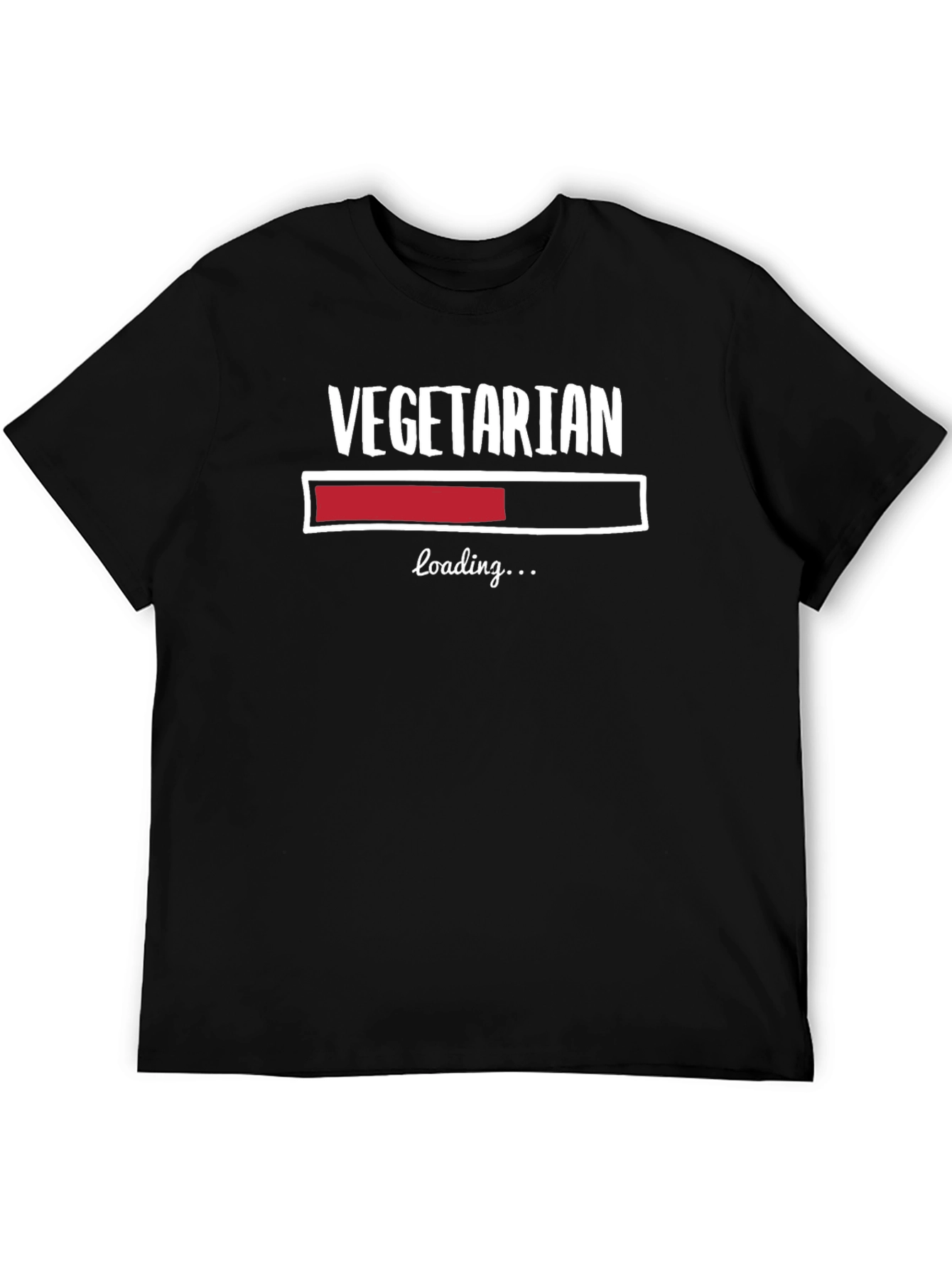 Black Vegetarian Loading Funny Graphic T-Shirt view 5