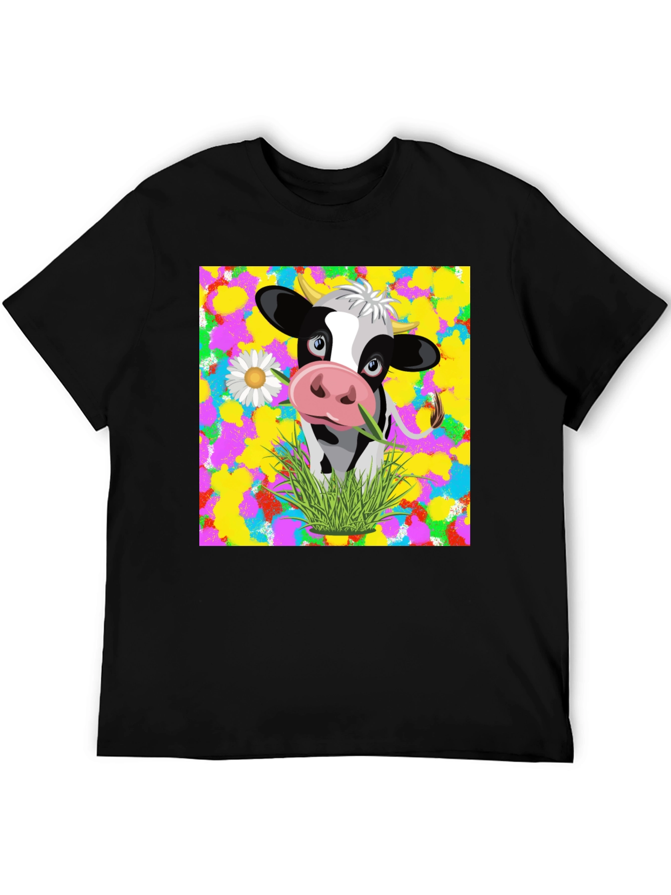 Black Cow Graphic Tee - Vibrant Design, Comfortable Fit view 5