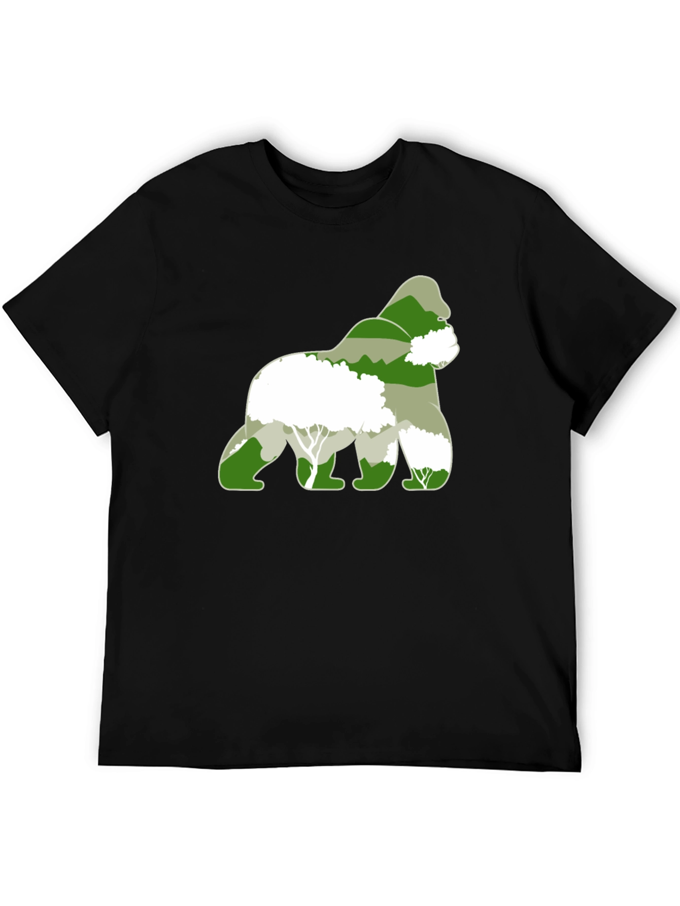Black Gorilla Forest Graphic Tee - Nature Lover Shirt view 5