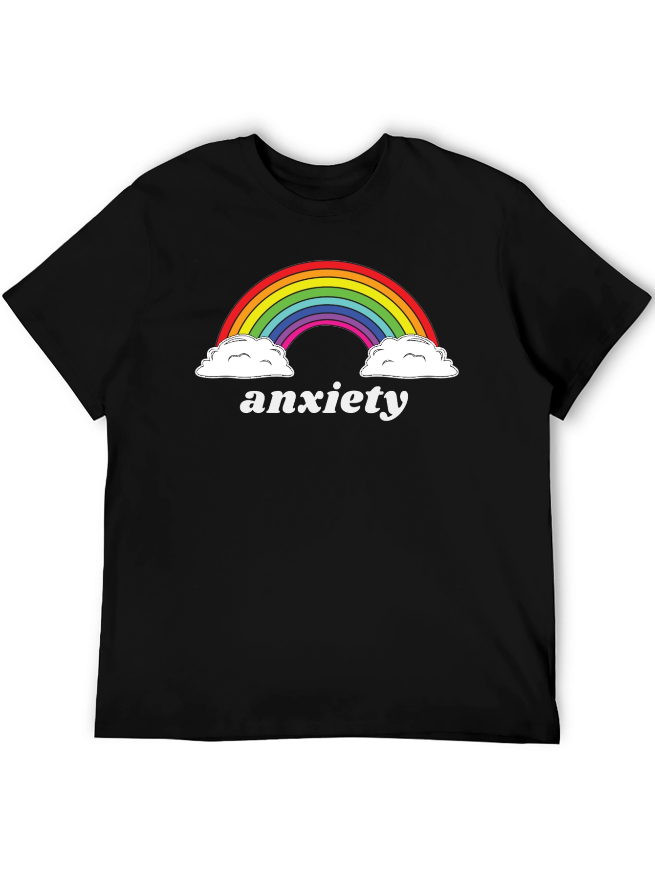 Black Anxiety Rainbow Graphic Tee view 5
