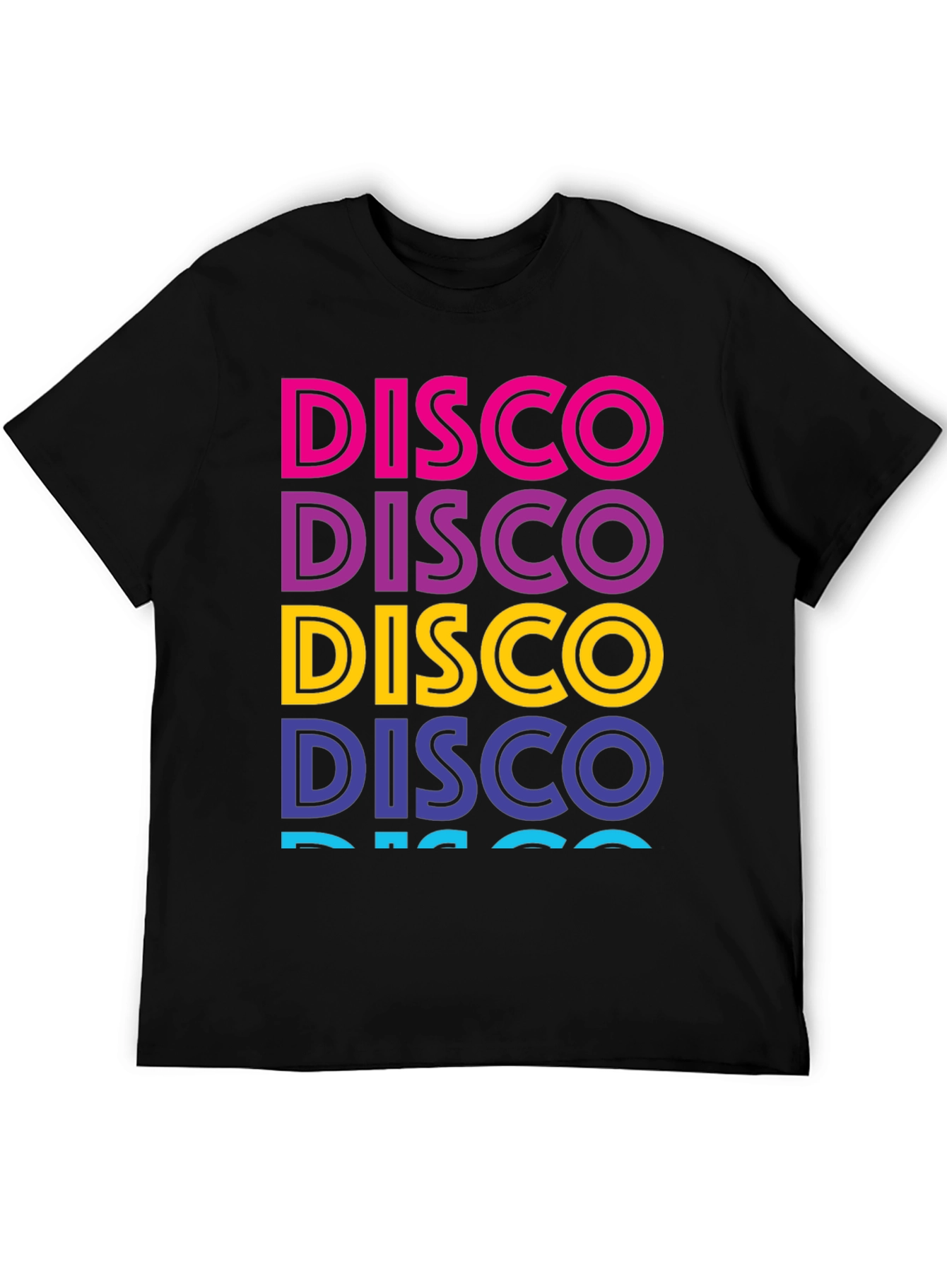 Black Retro Disco T-Shirt - Colorful Word Art view 5