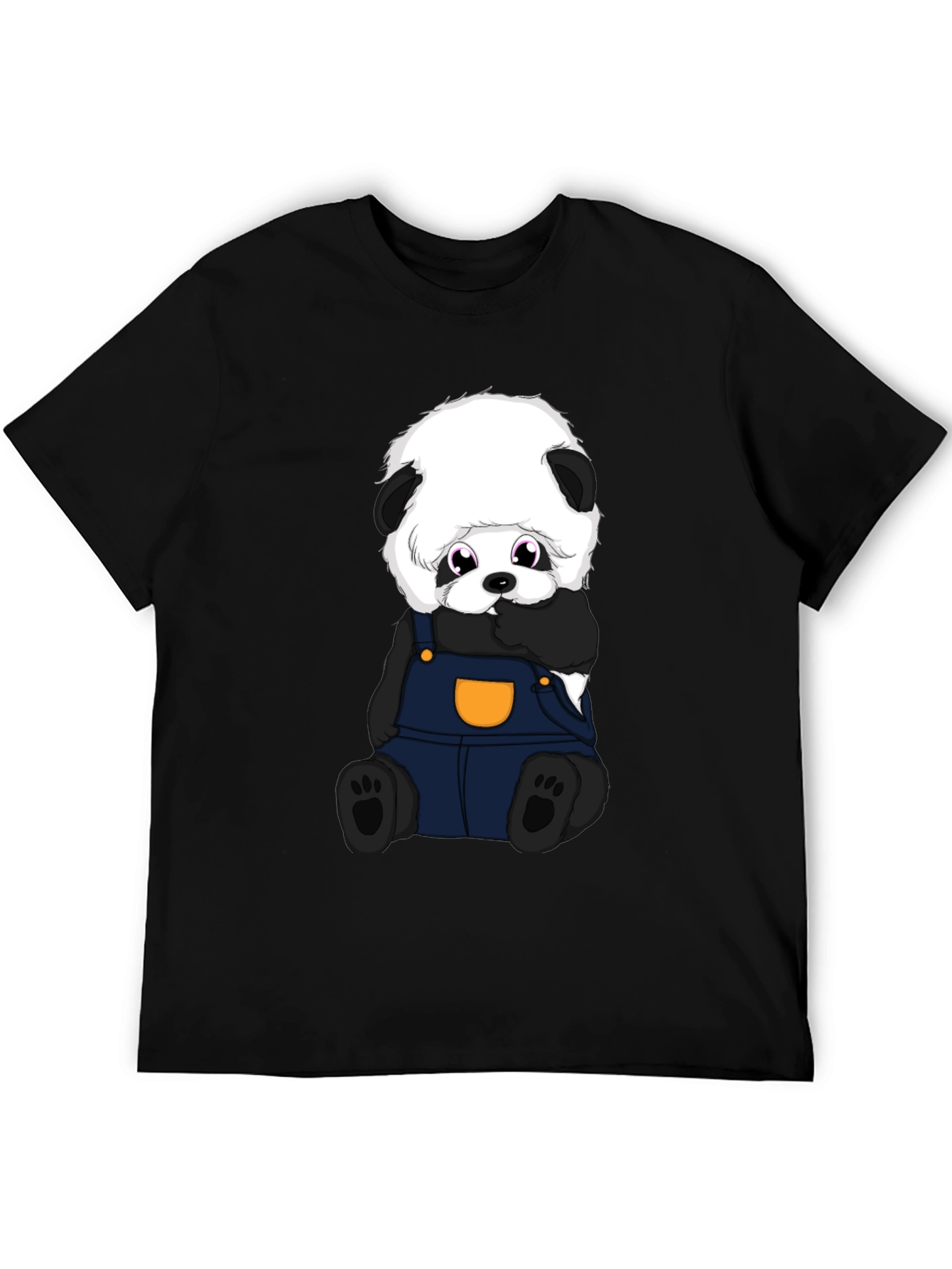 Black Cute Panda Bear T-Shirt - Soft Cotton Blend view 5