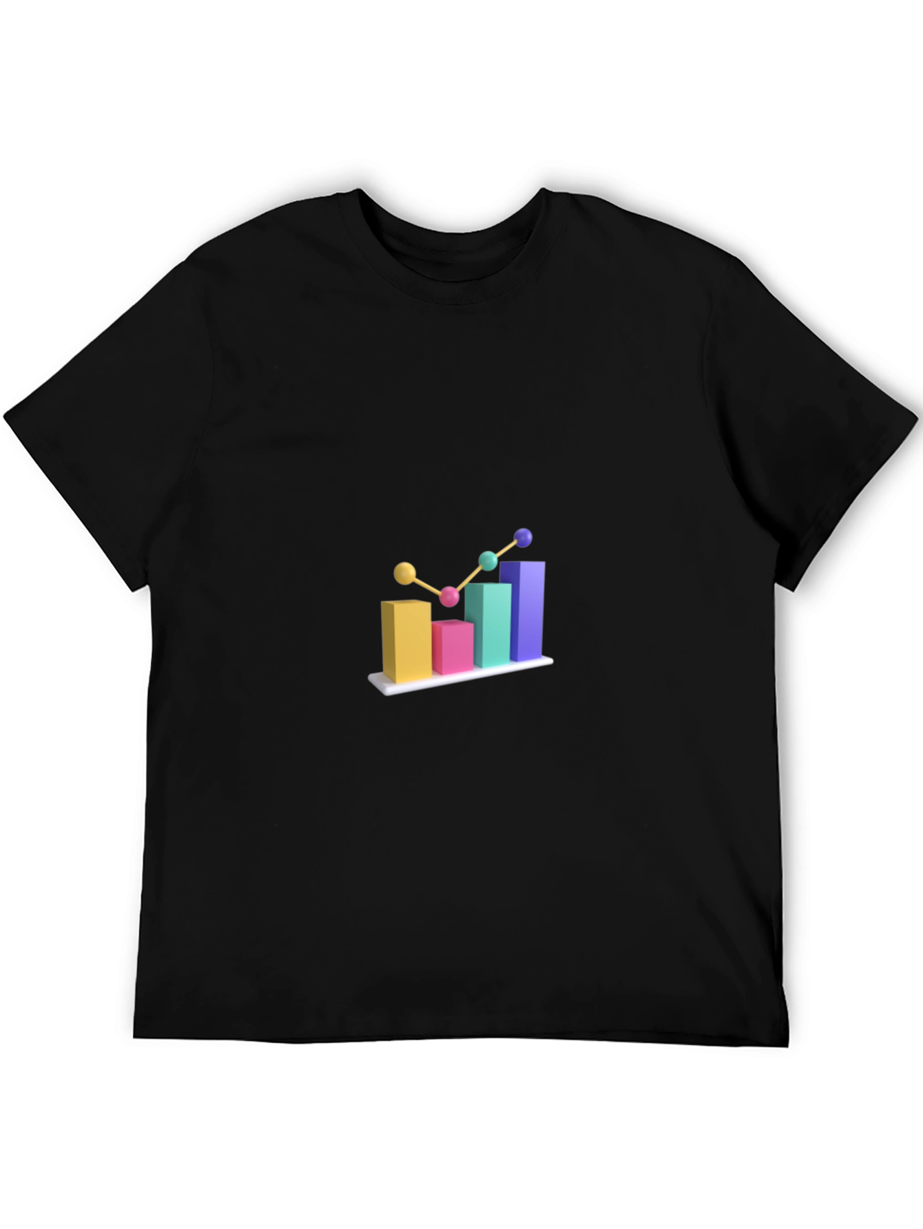 Black Trendy Bar Graph T-Shirt view 5