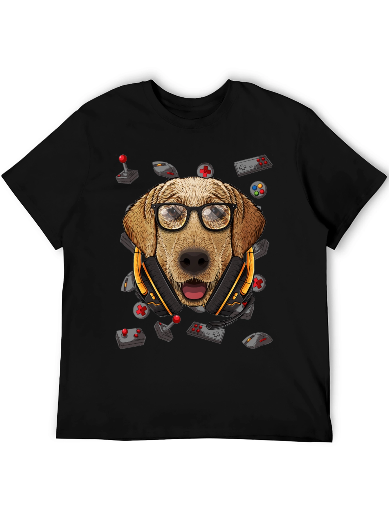 Gamer Dog T-Shirt - Golden Retriever Geek Tee - 5
