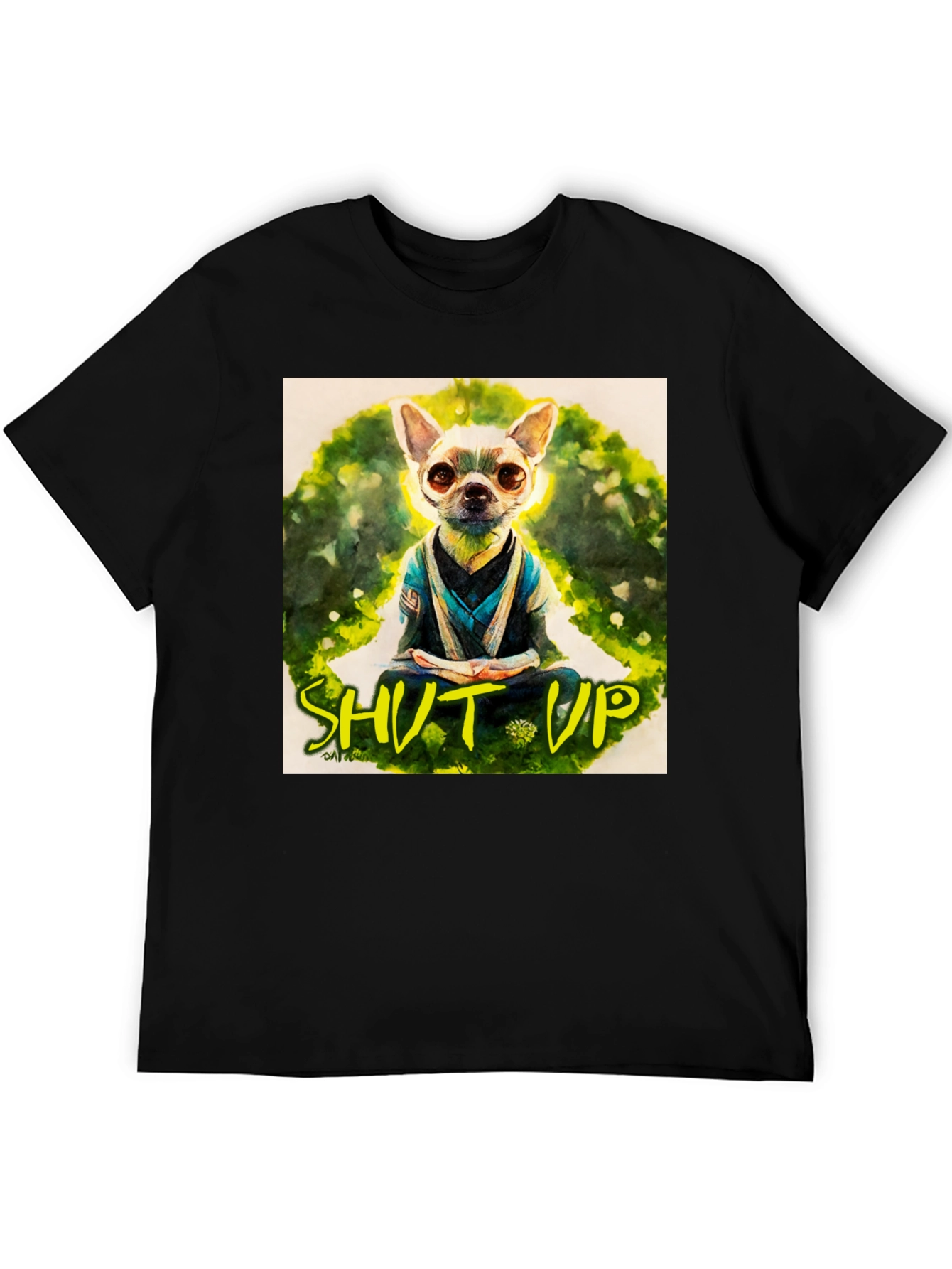 Black Zen Chihuahua T-Shirt - Meditating Dog Graphic Tee view 5