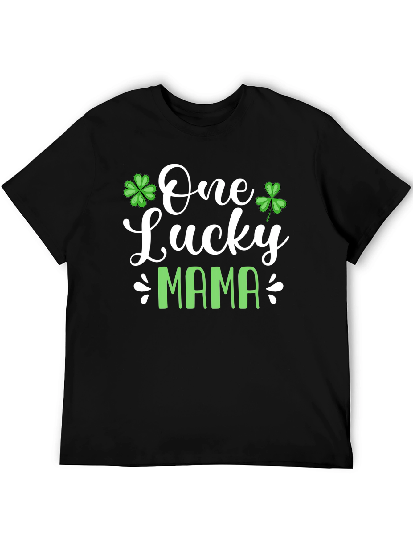 Black One Lucky Mama St. Patrick's Day T-Shirt view 5