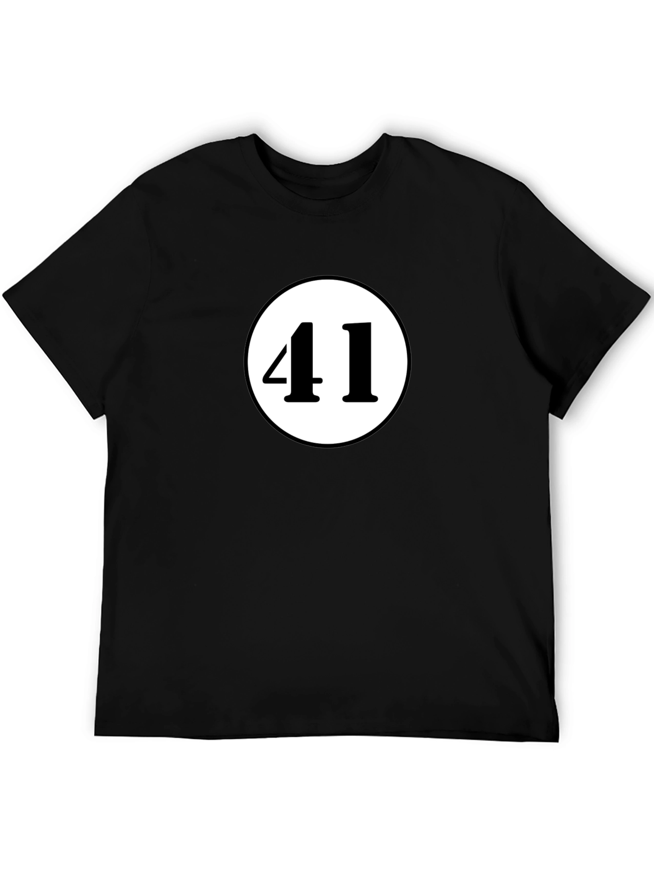 Black Black T-Shirt with Number 41 Design view 5