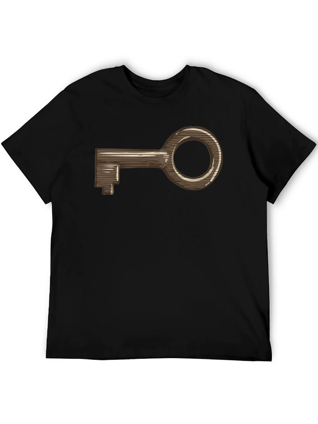 Black Vintage Key Graphic T-Shirt - Classic Design view 5