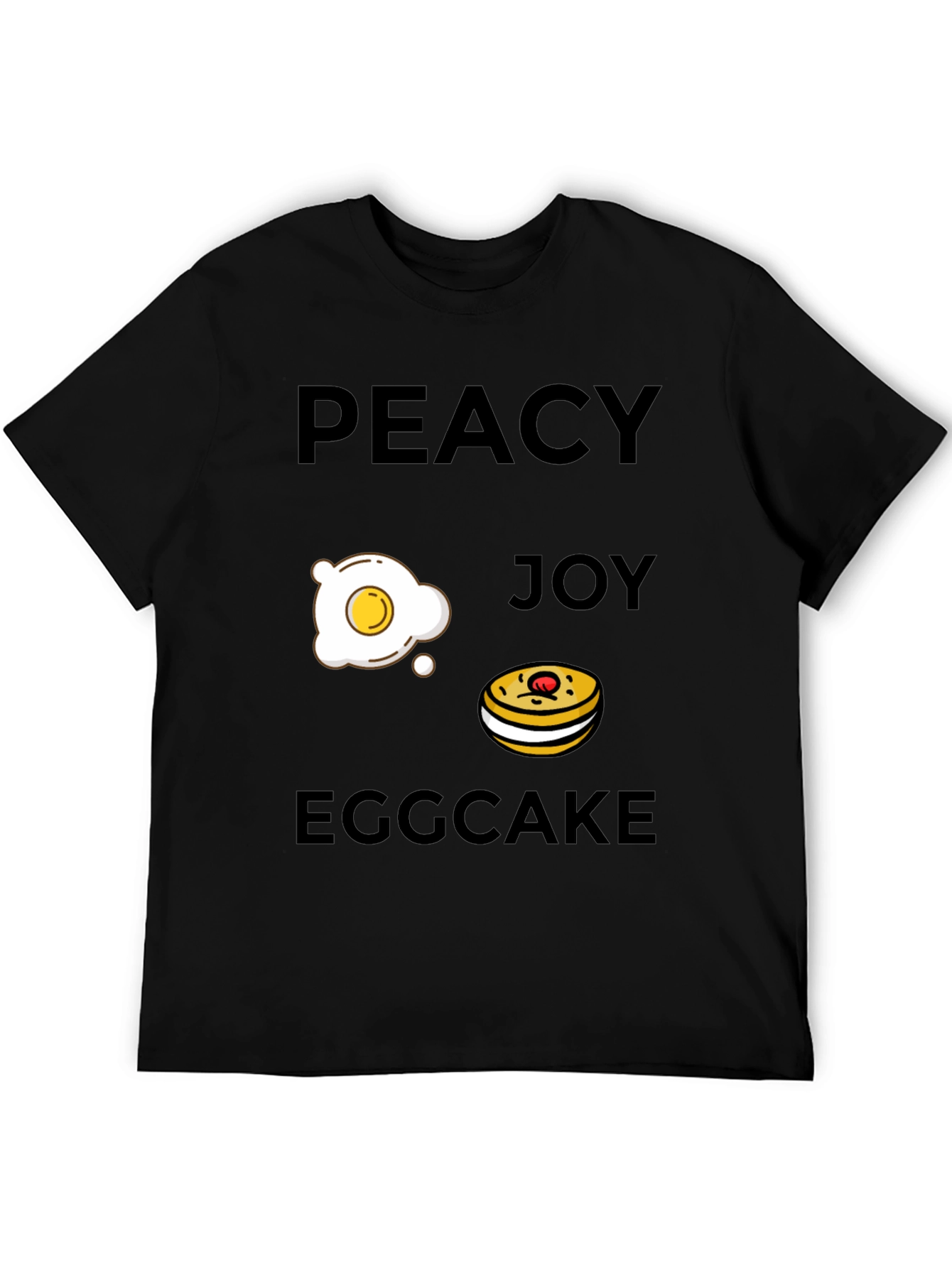 Black Peacy Joy Eggcake T-Shirt view 5