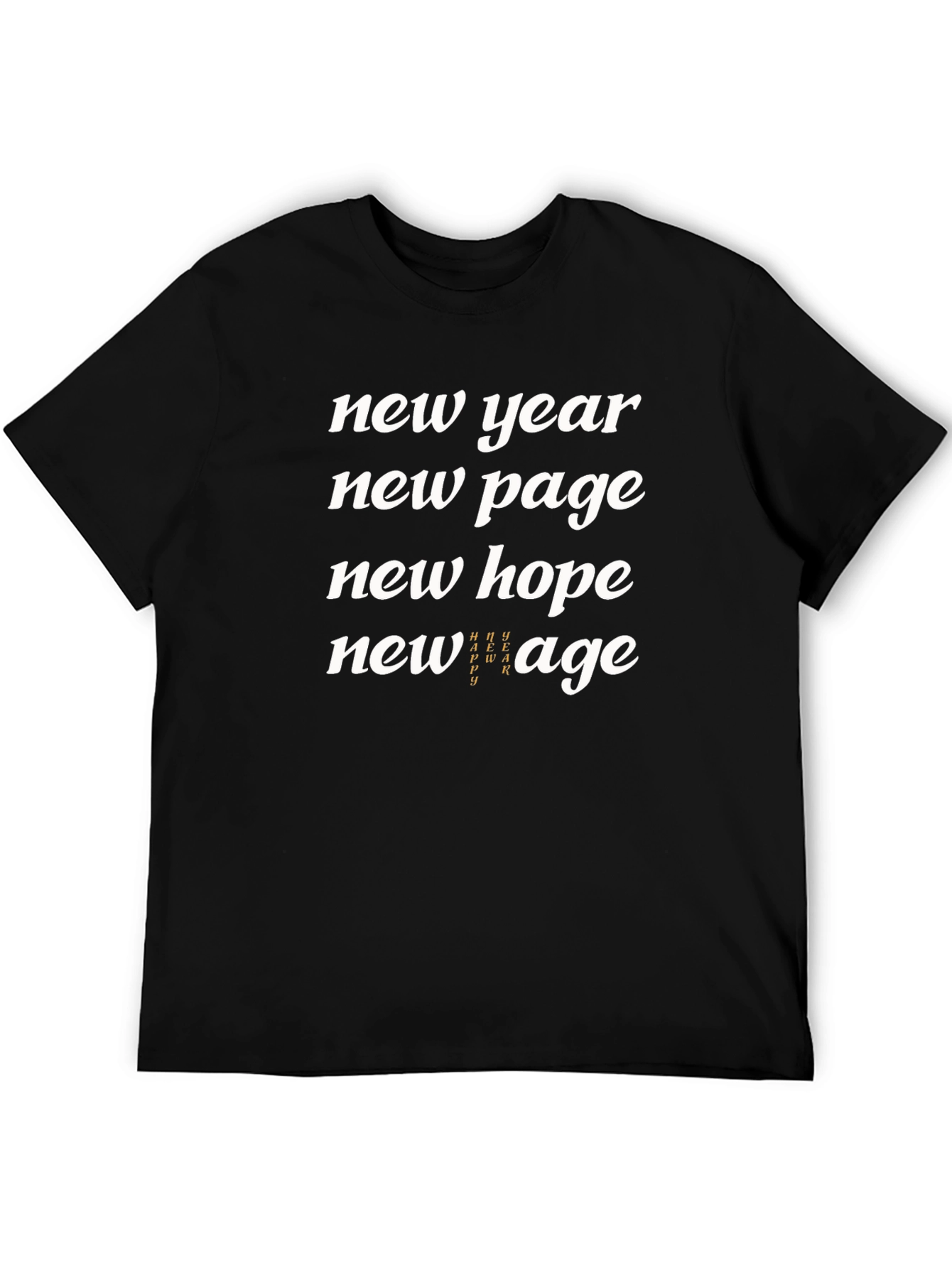 Black New Year New Page Graphic T-Shirt view 5