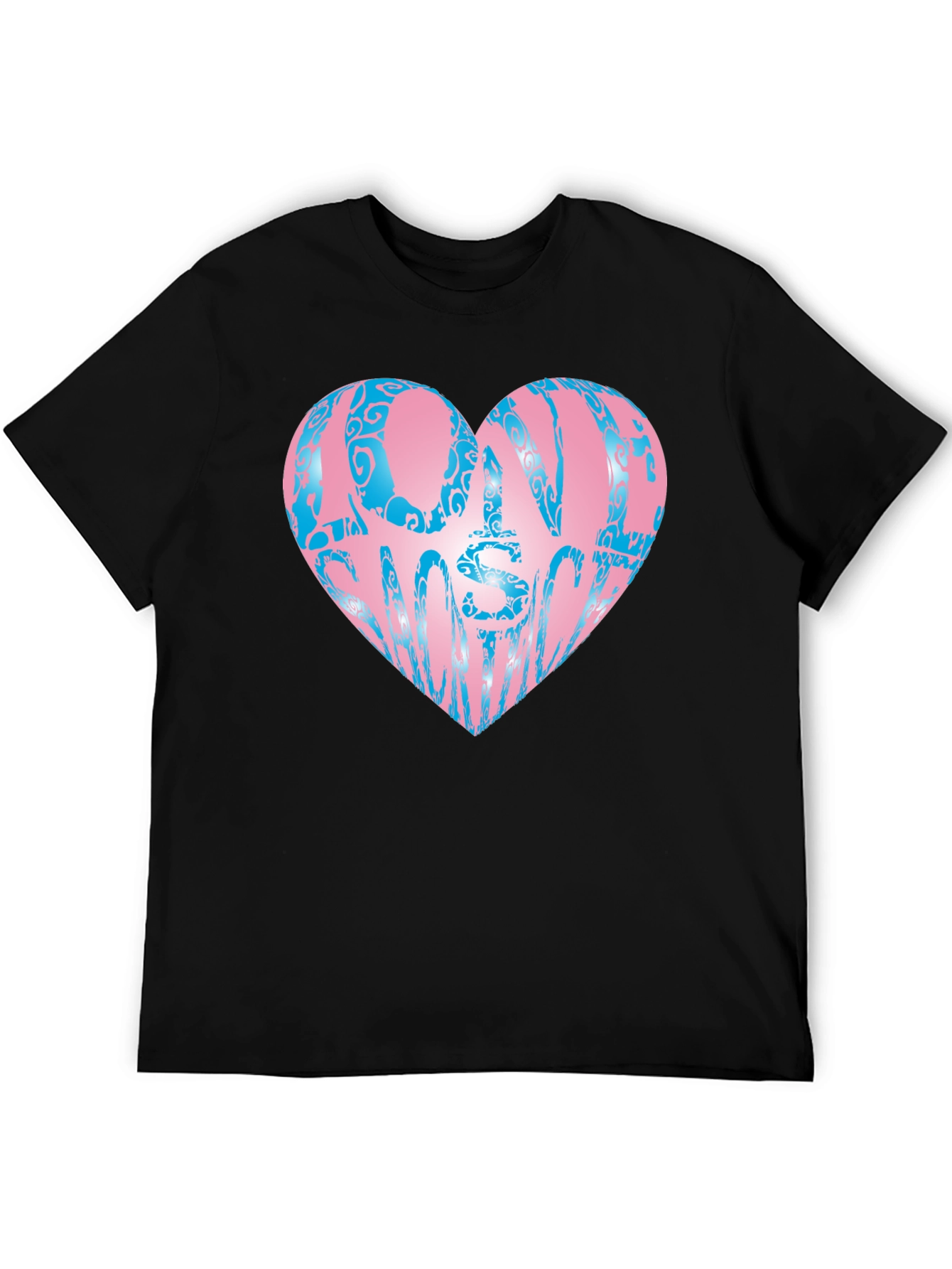 Black One In A Million Heart T-Shirt view 5