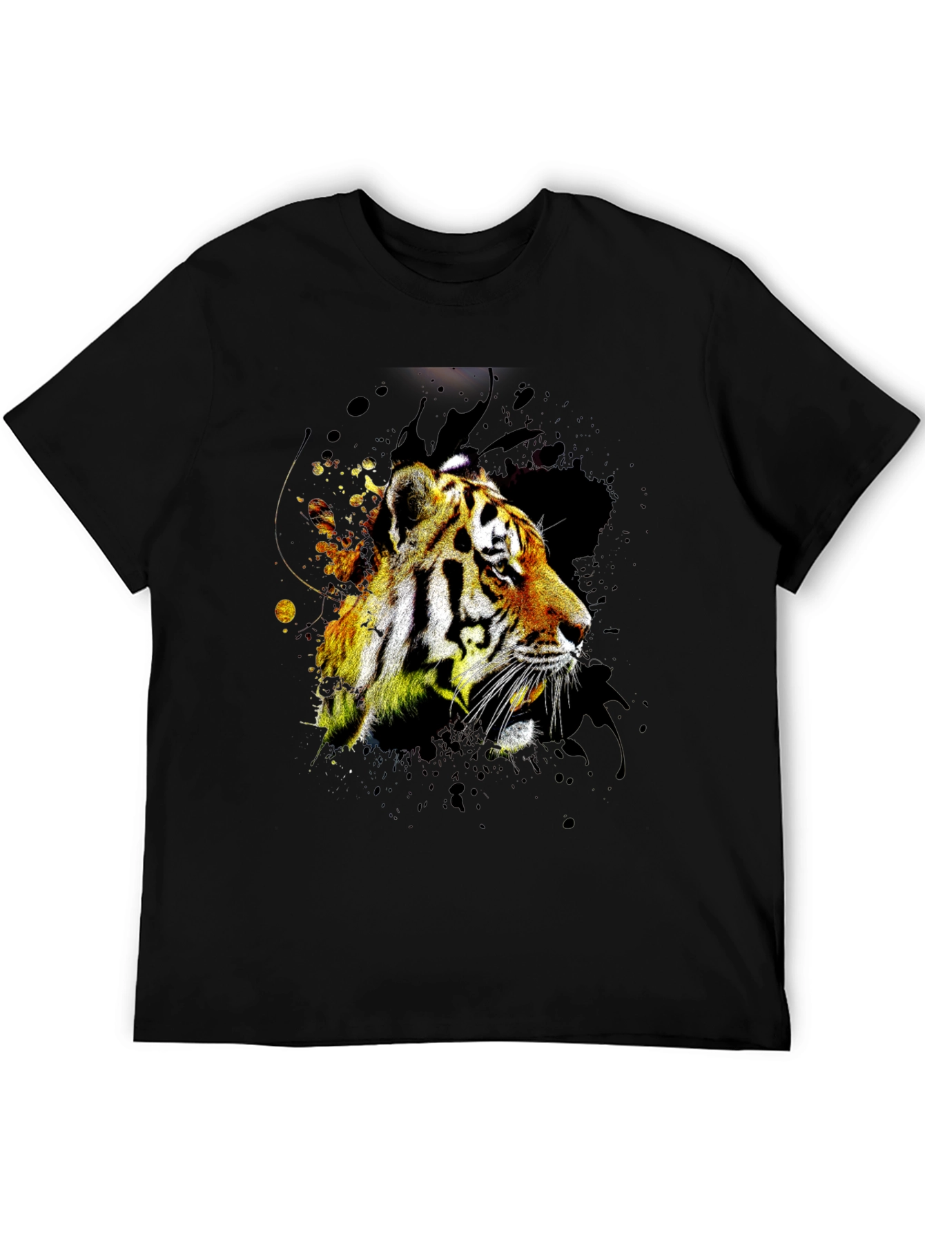Black Tiger Graphic Print Black T-Shirt view 5