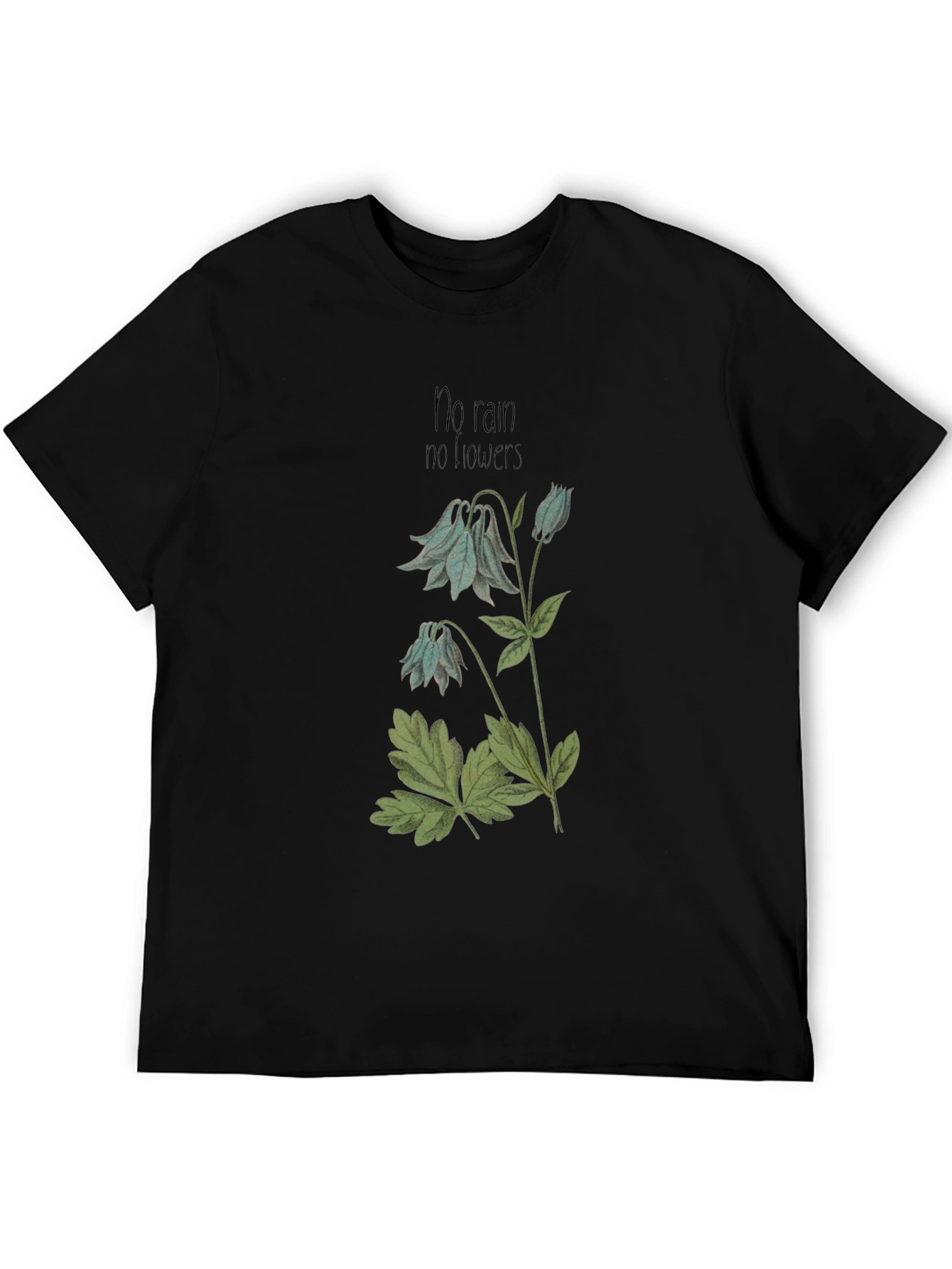 Black No Rain No Flowers Black Graphic Tee view 5