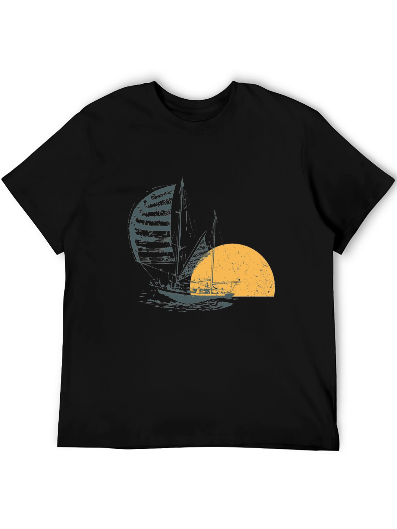 Black Sailing at Sunset Black T-Shirt view 5