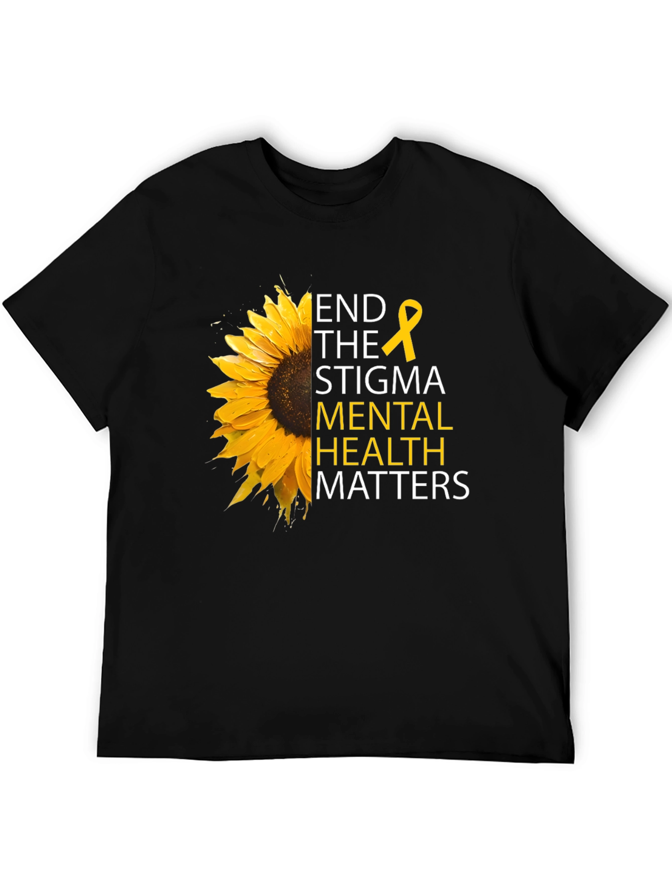 Black Mental Health Matters Sunflower T-Shirt view 5