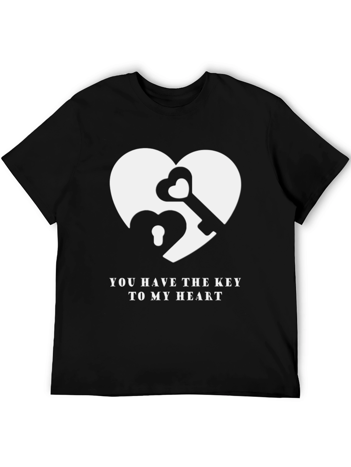 Black Heart Key Graphic T-Shirt - You Have the Key view 5