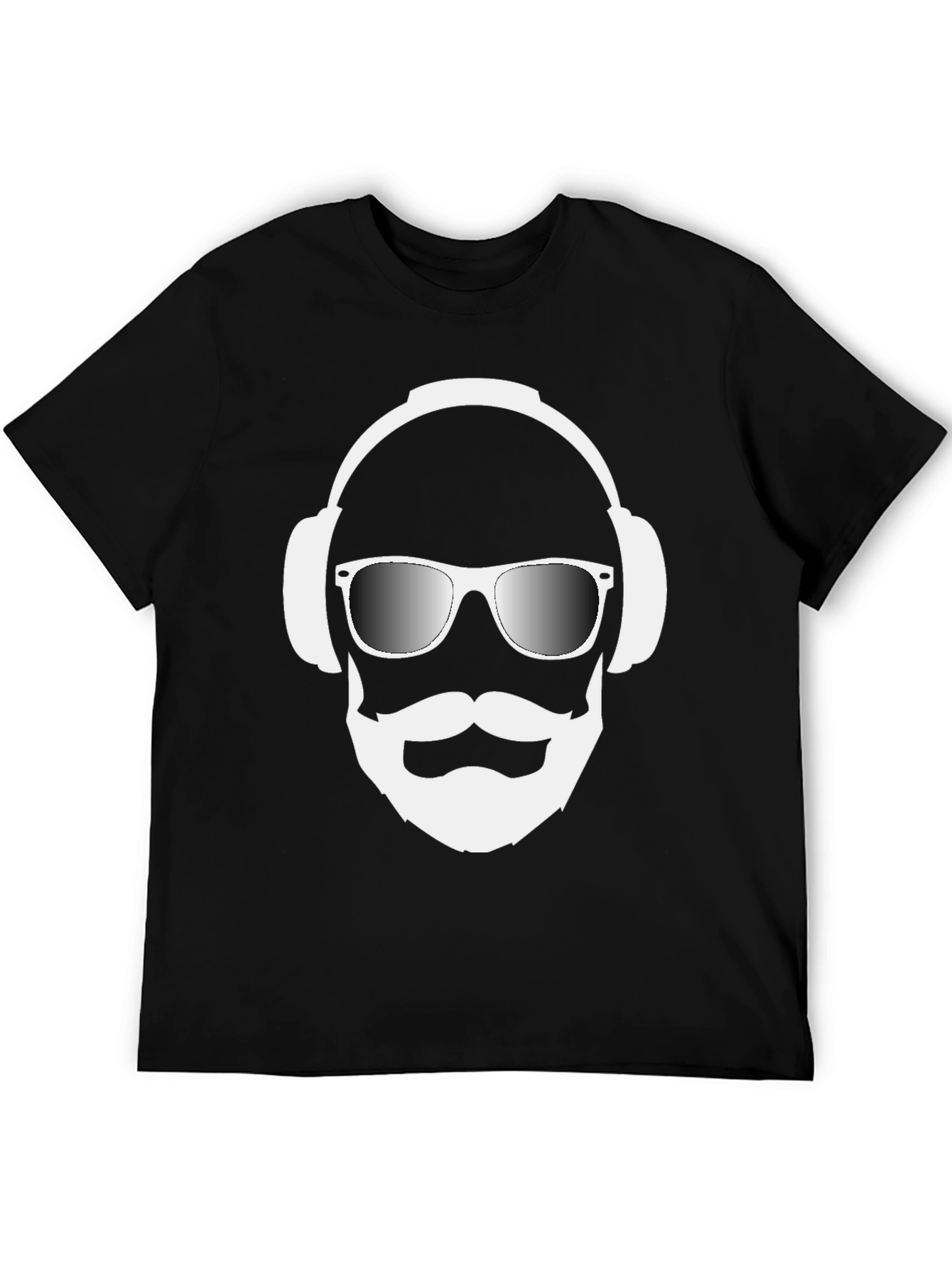 Black Cool DJ Man Graphic Tee - Black Cotton Blend Shirt view 5