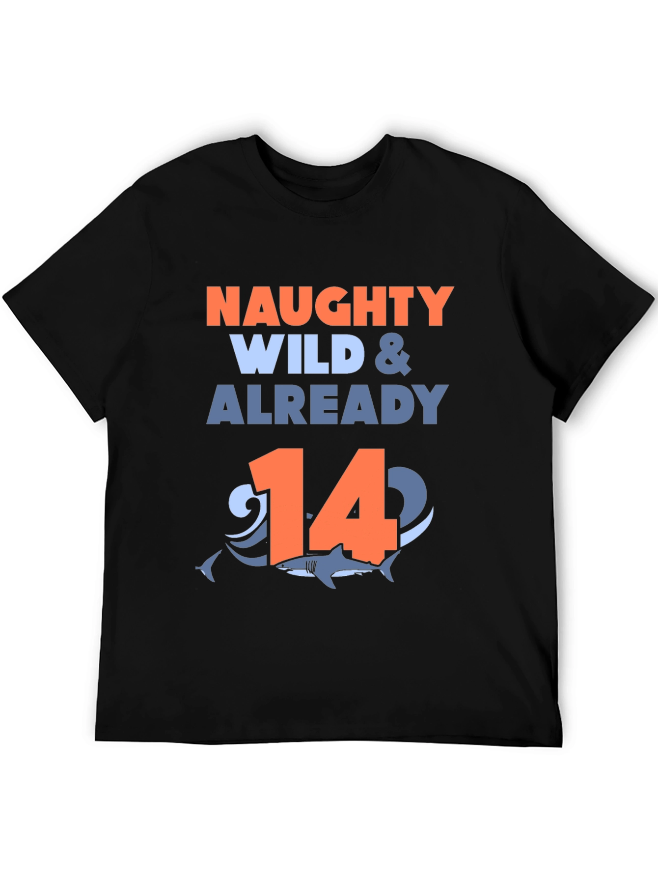 Black Naughty Wild & Already 14 Shark T-Shirt view 5