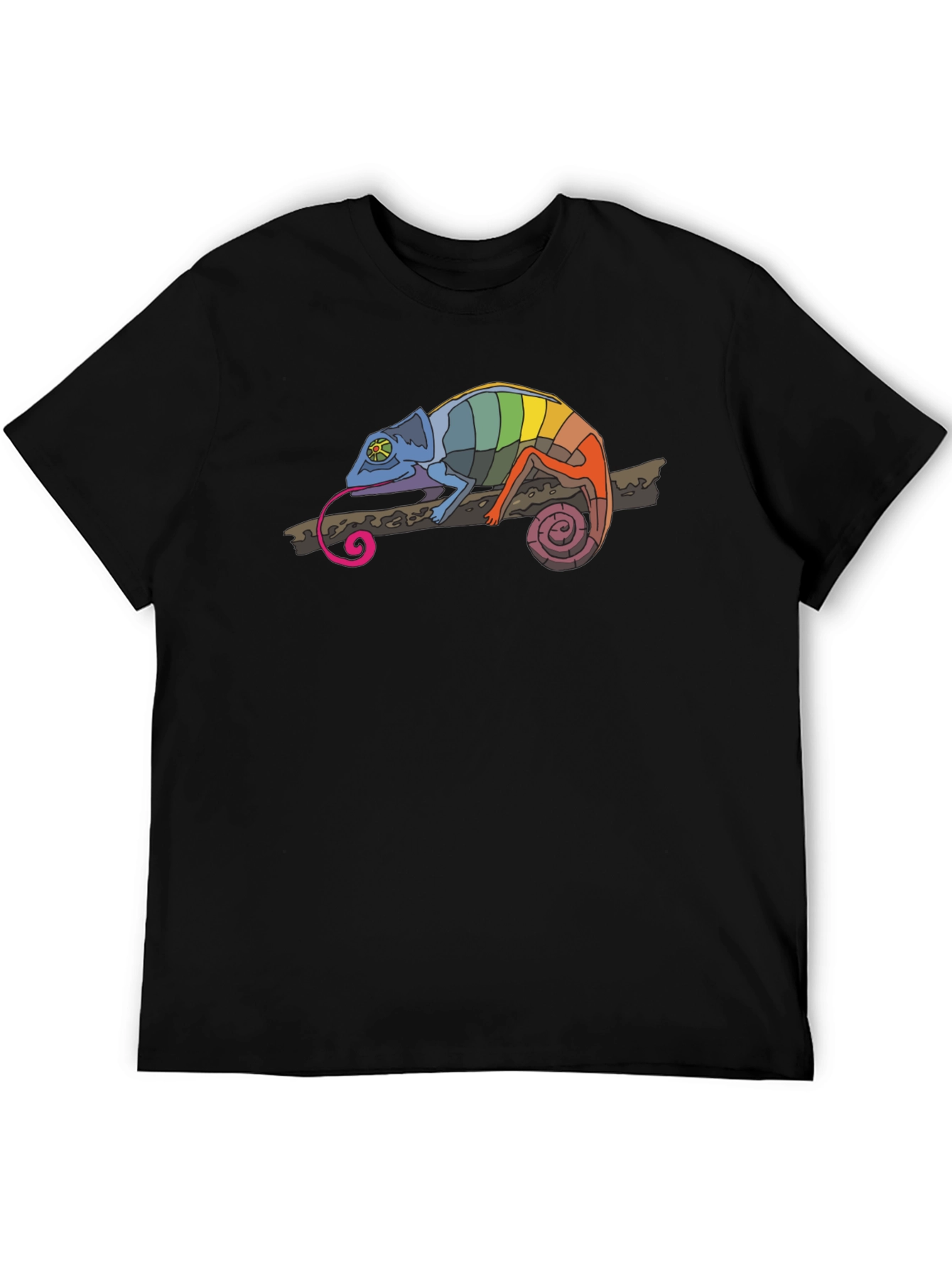Black Rainbow Chameleon Black T-Shirt view 5