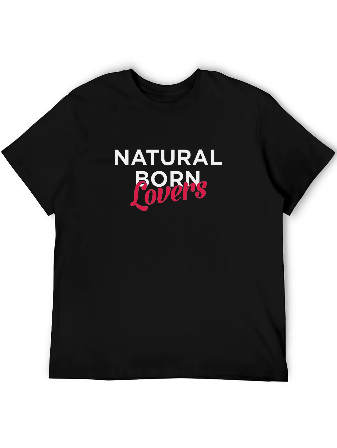 Black Natural Born Lovers Graphic T-Shirt view 5