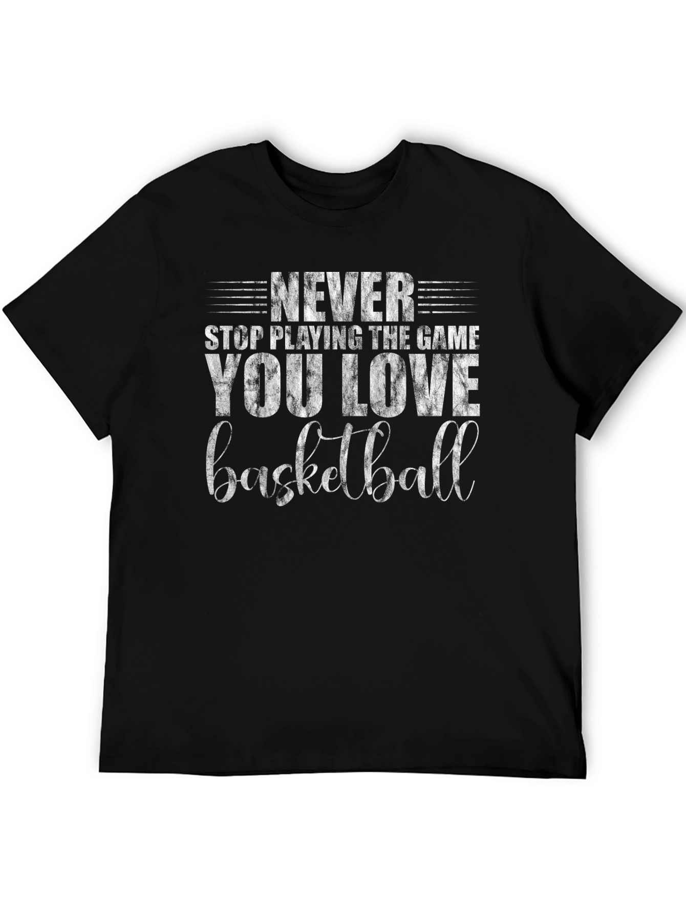 Black Basketball Lover Black T-Shirt - Never Stop Playing! view 5