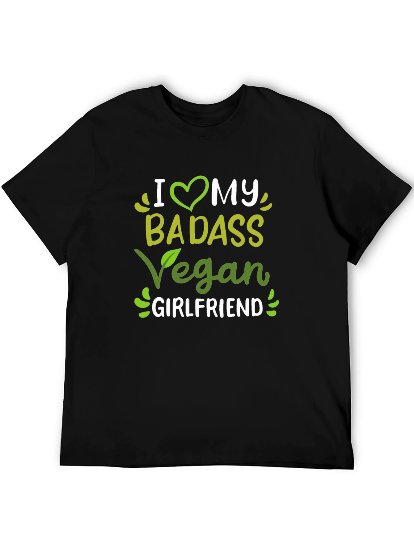 Black I Heart My Badass Vegan Girlfriend T-Shirt view 5