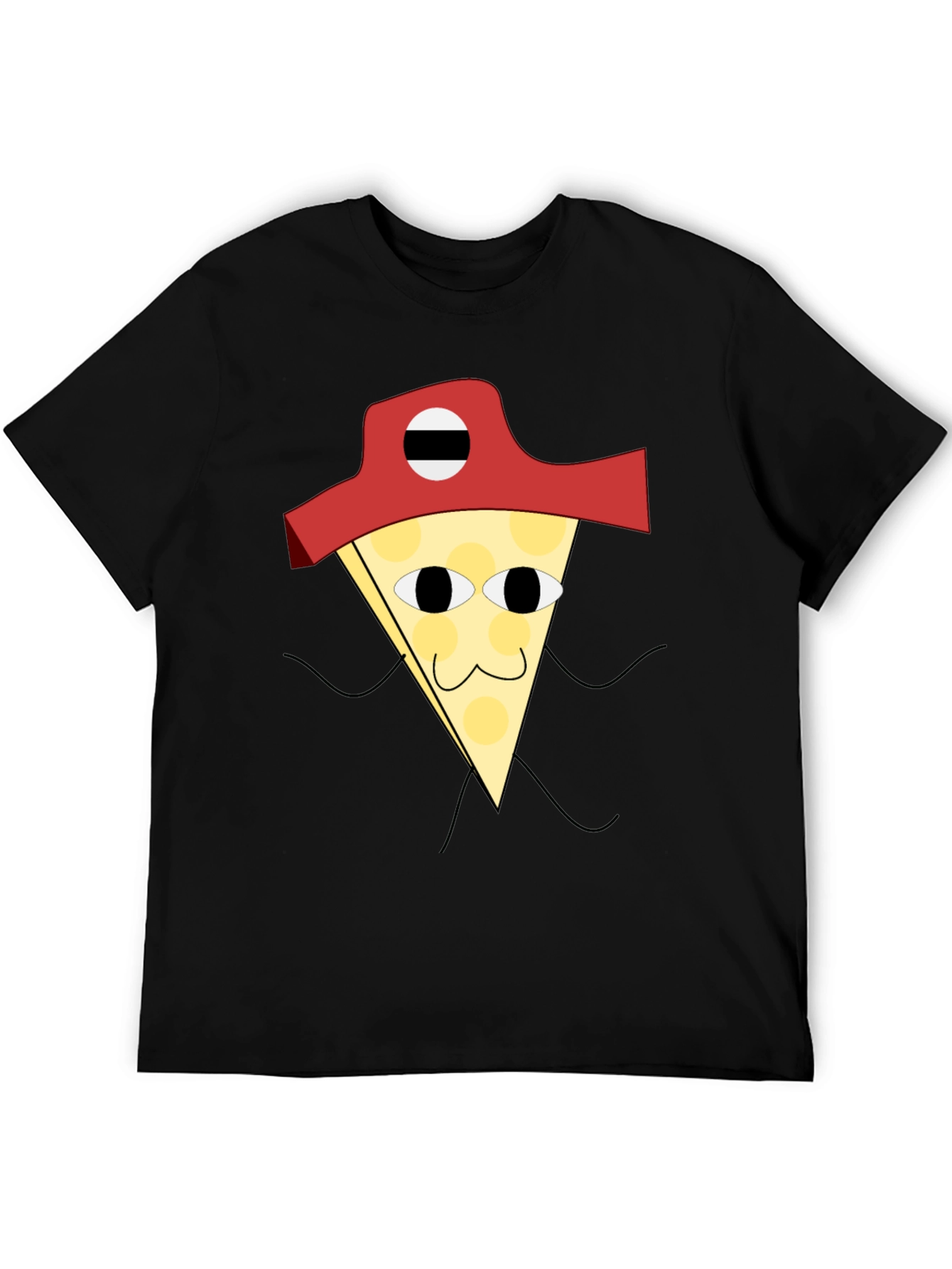 Black Pizza Pirate T-Shirt - Quirky Graphic Tee view 5