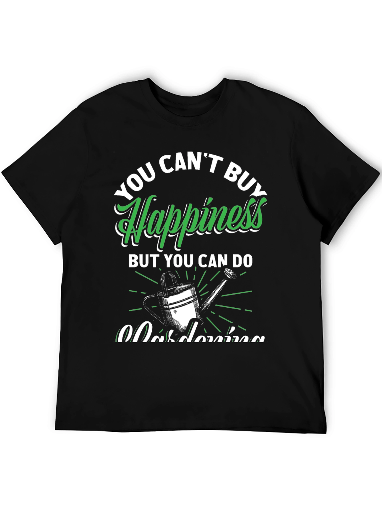 Black Gardening Happiness Graphic T-Shirt view 5