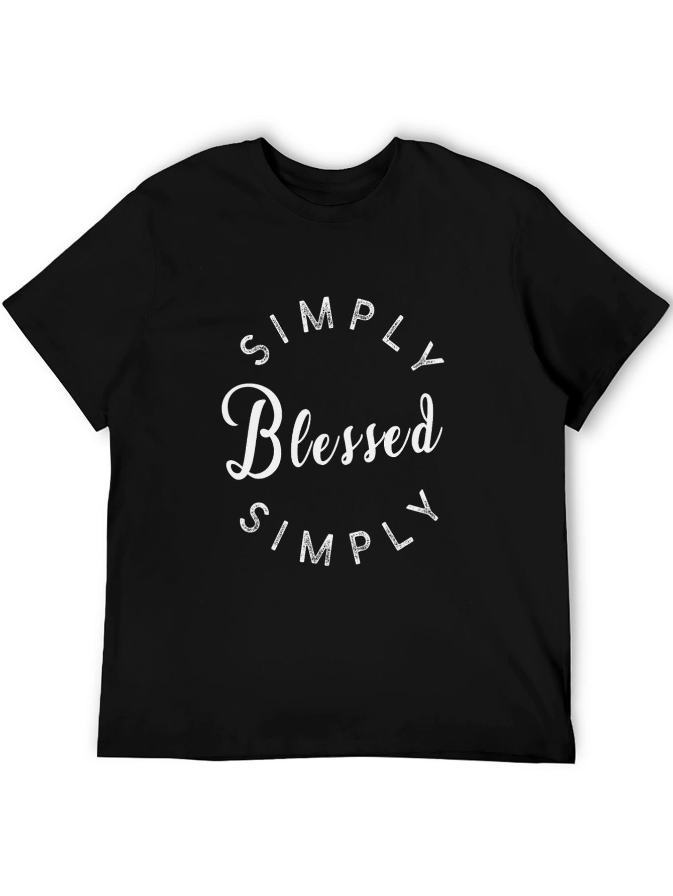 Black Simply Blessed Black Crew Neck T-Shirt view 5