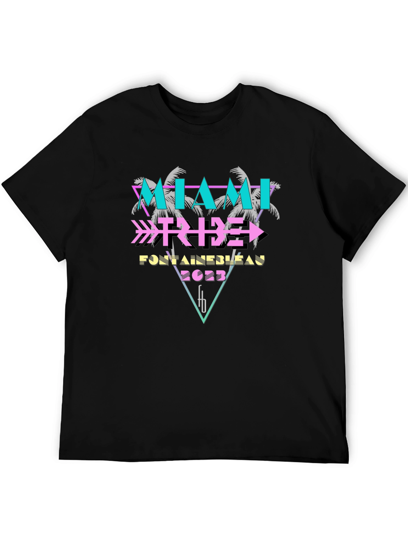 Black Miami Tribe Fontainebleau 2023 Black T-Shirt view 5
