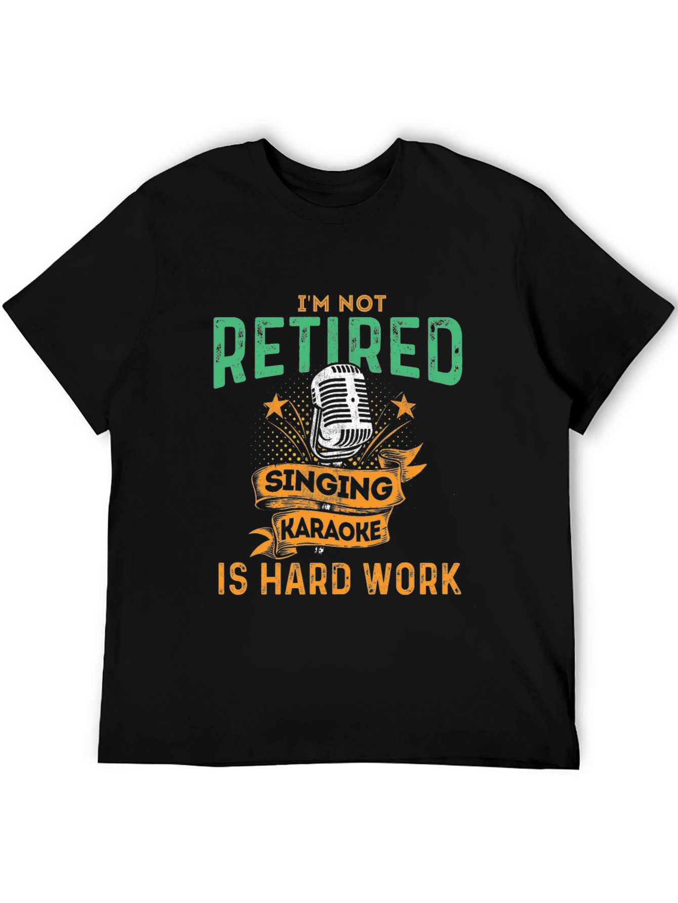 Black Funny Retirement Karaoke T-Shirt view 5