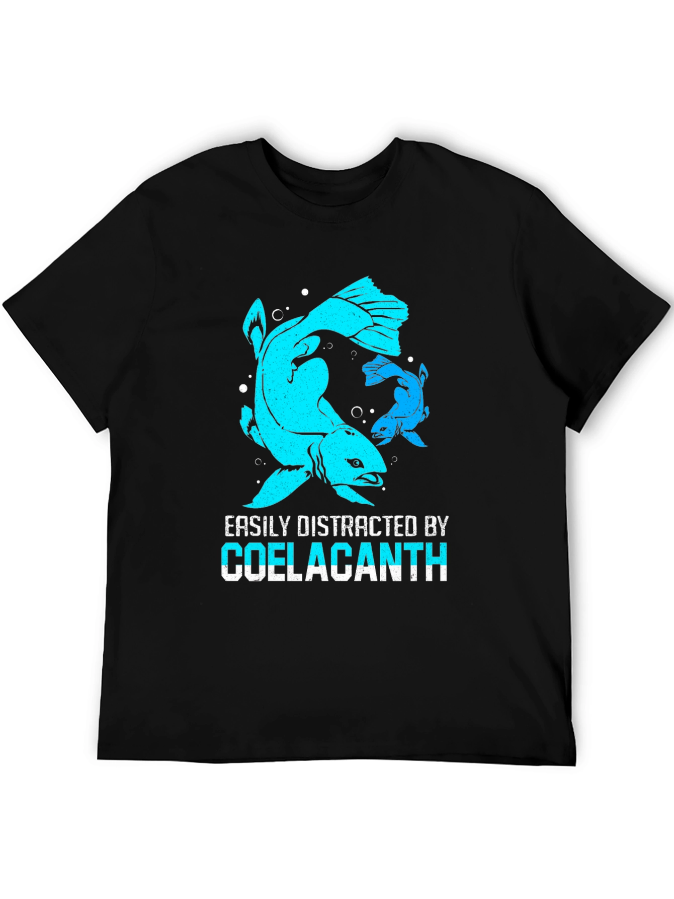 Black Coelacanth Fish Graphic T-Shirt view 5