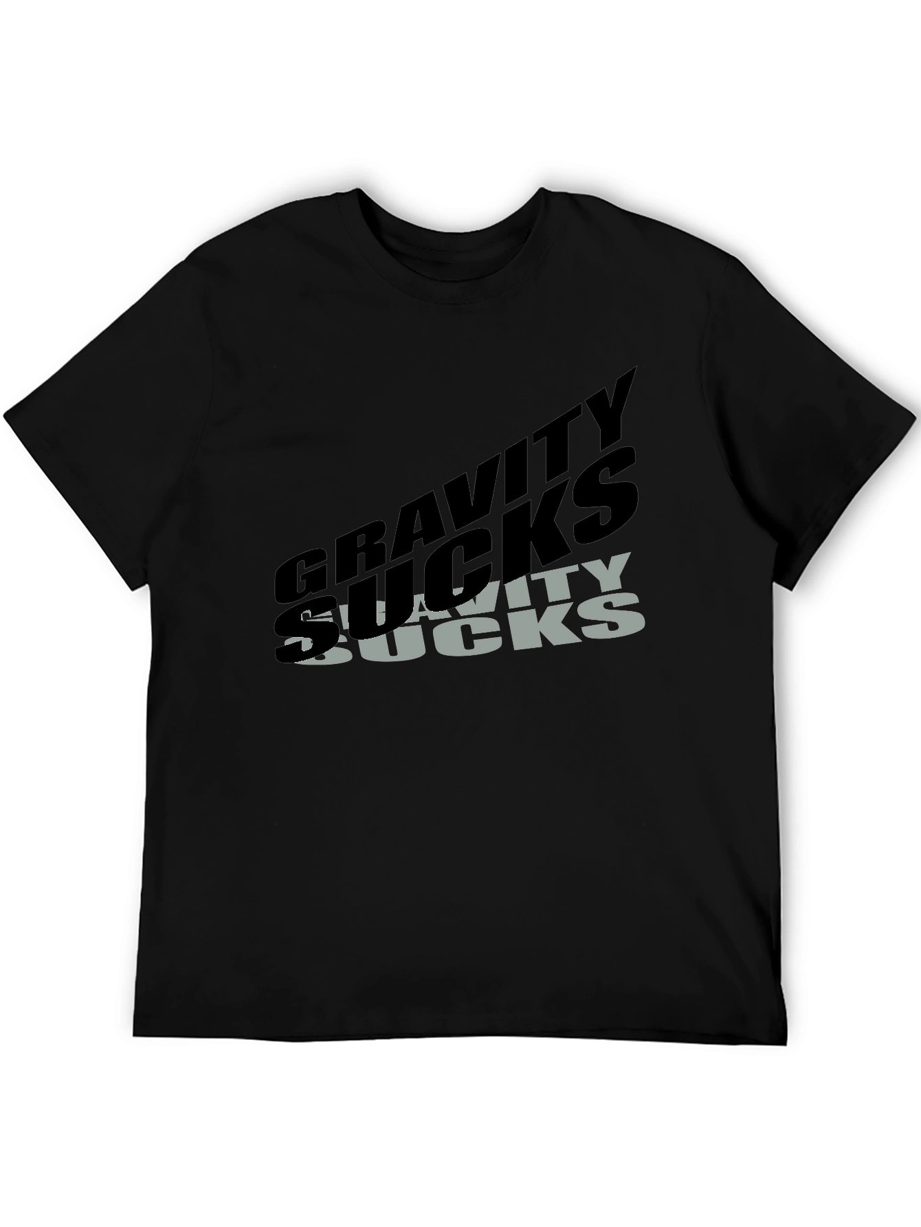 Black Gravity Sucks Graphic T-Shirt - Black view 5