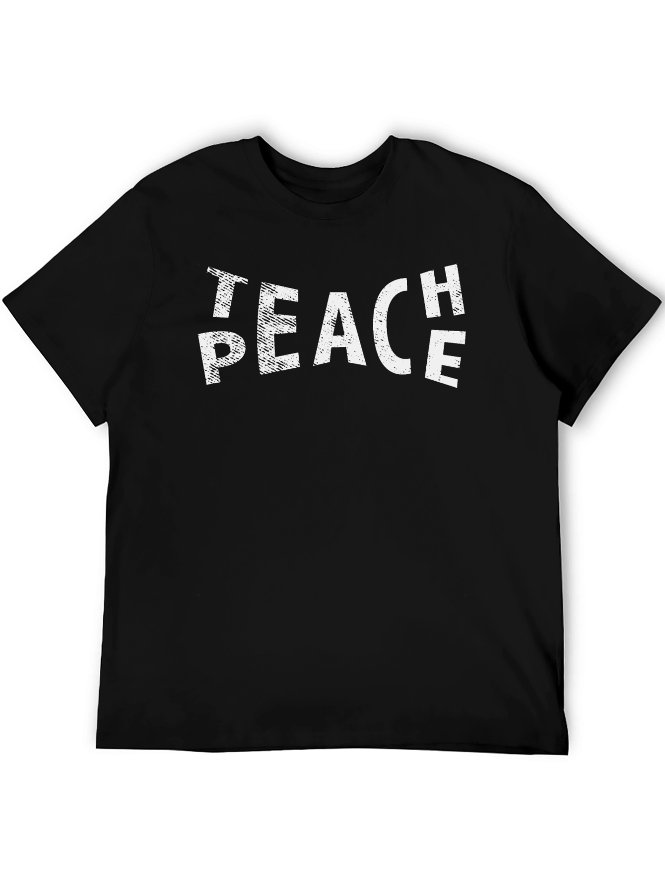 Black Teach Peace Graphic Tee - Soft Cotton T-Shirt view 5