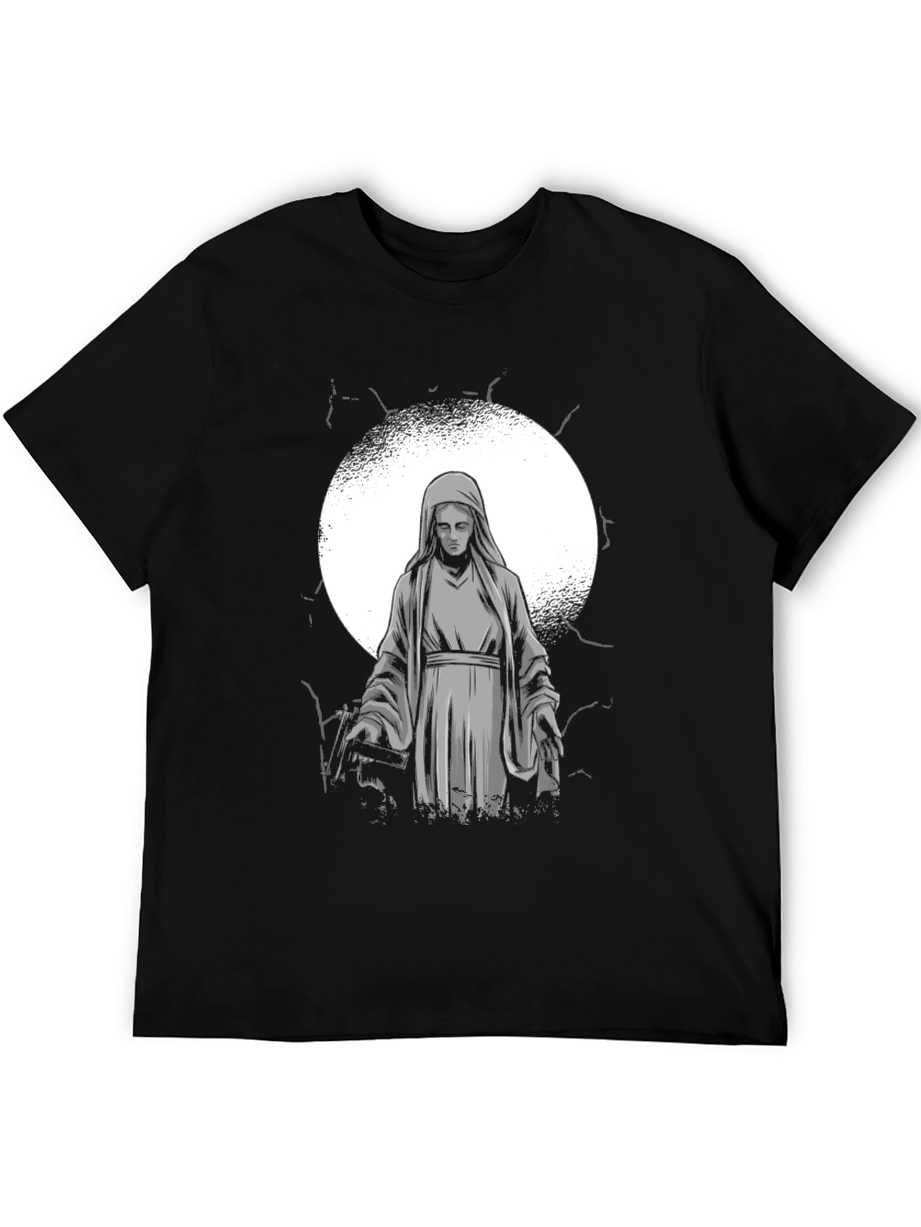 Black Virgin Mary Graphic Print Black T-Shirt view 5
