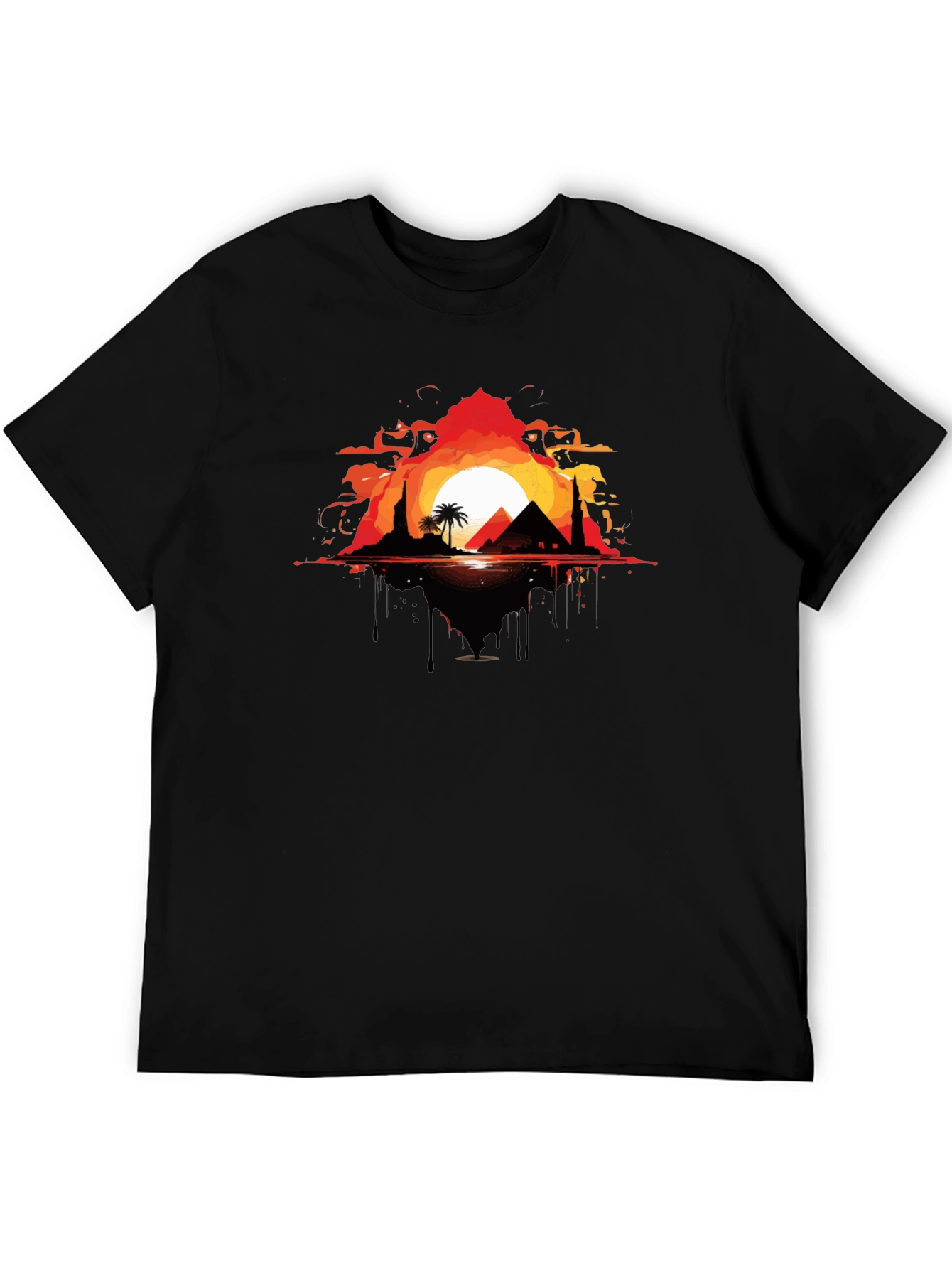 Black Egyptian Sunset Graphic Tee - Black view 5