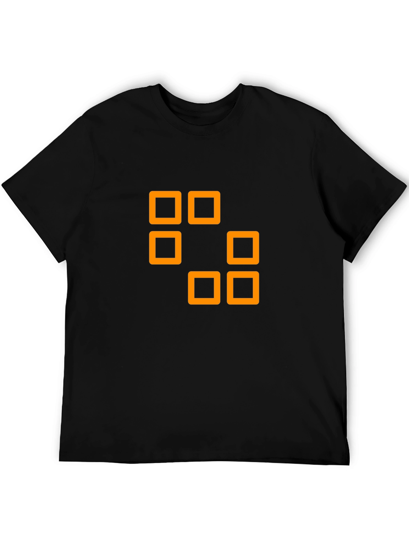 Black Geometric Squares Graphic Tee - Black view 5