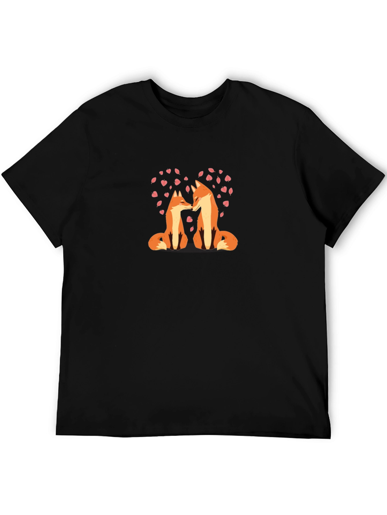 Black Fox Love Heart T-Shirt - Black view 5