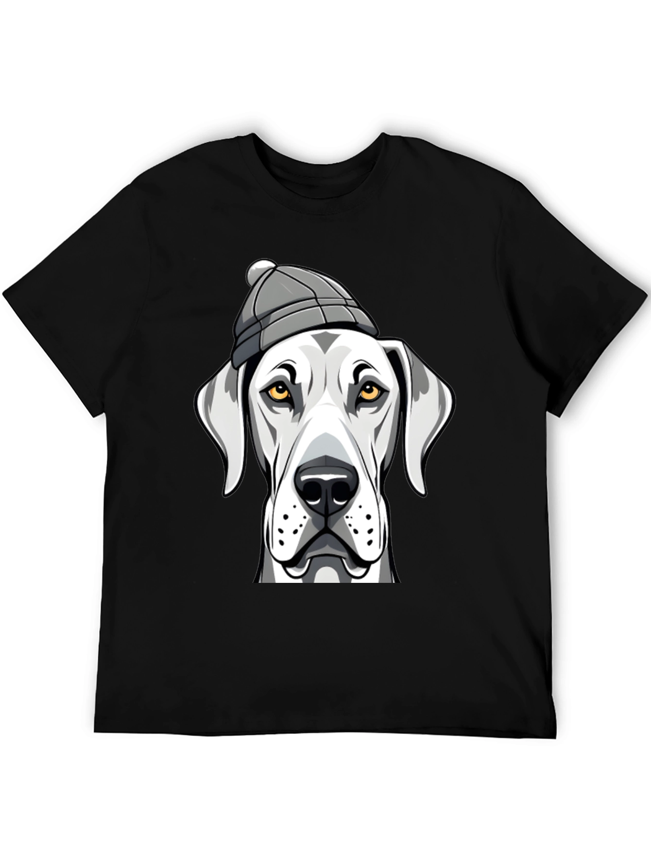 Black Dog with Beanie Graphic Tee - Trendy Pet Lover Shirt view 5