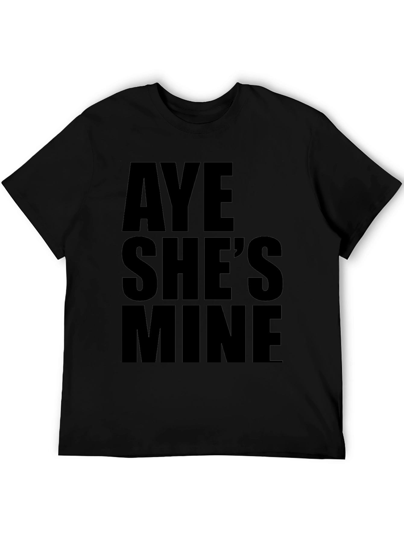 Black Aye She's Mine Black Graphic Tee view 5