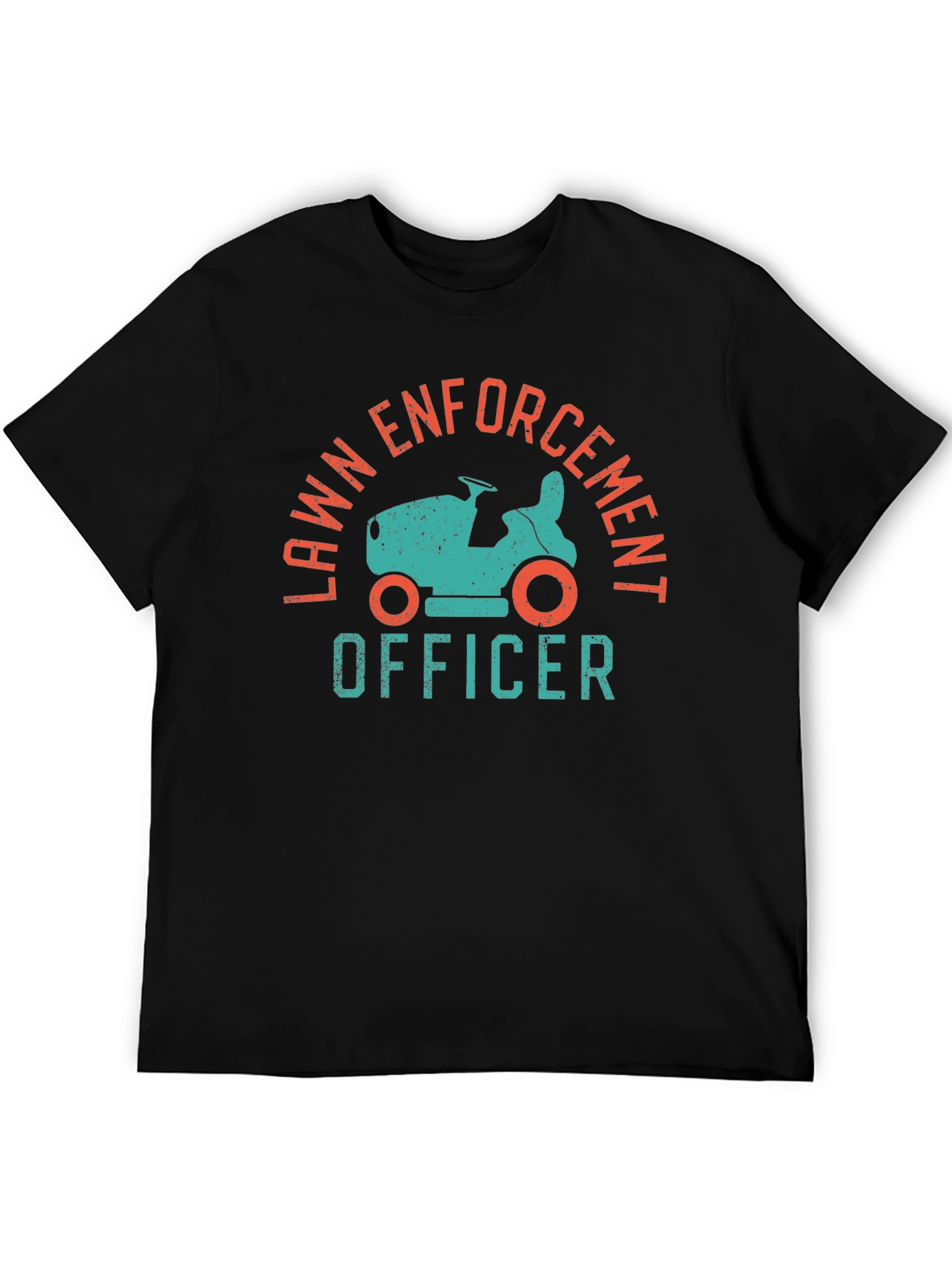 Black Lawn Enforcement Officer Funny Graphic Tee view 5