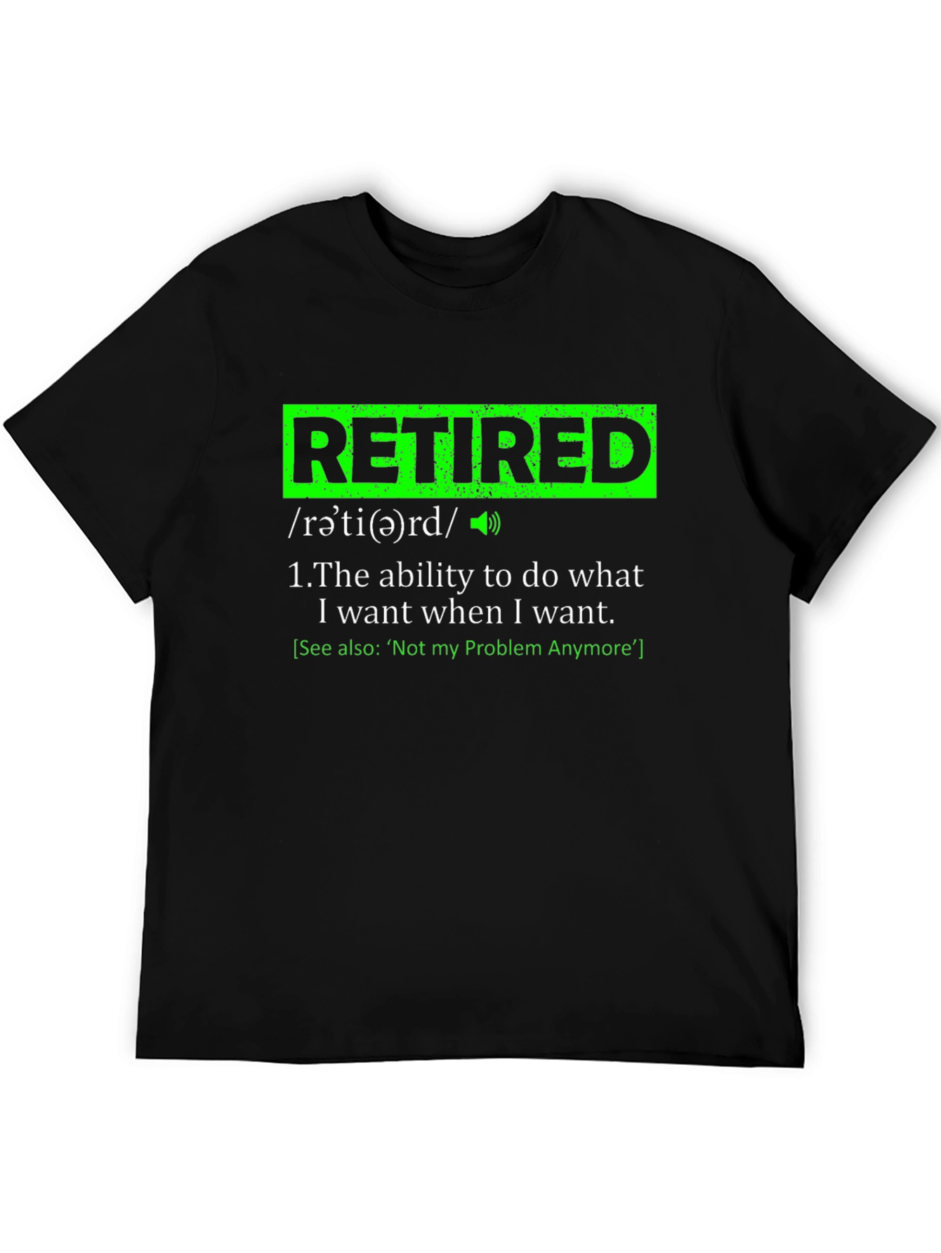 Black Funny Retired Definition Black T-Shirt view 5